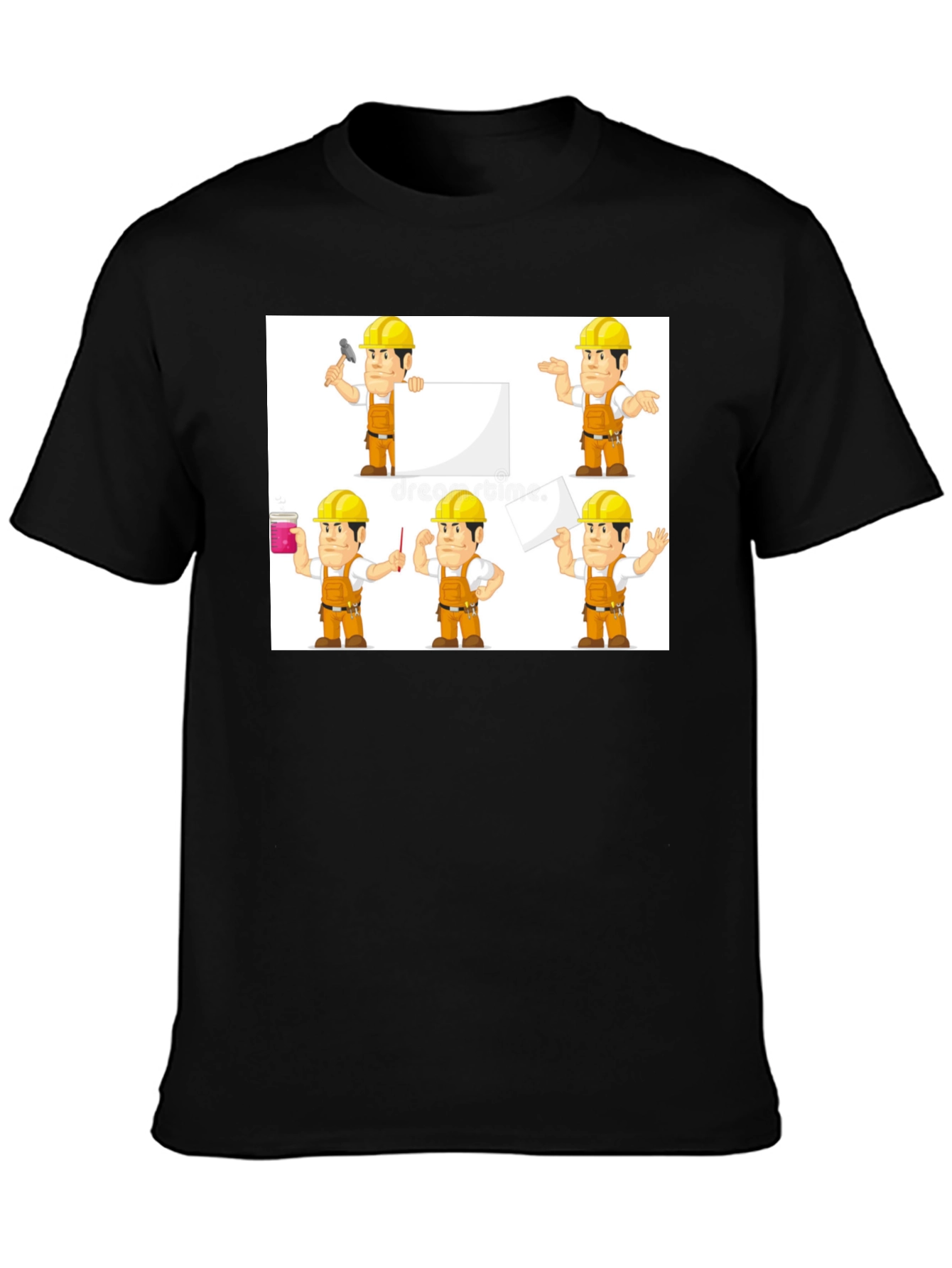 Construction Worker Cartoon T-Shirt