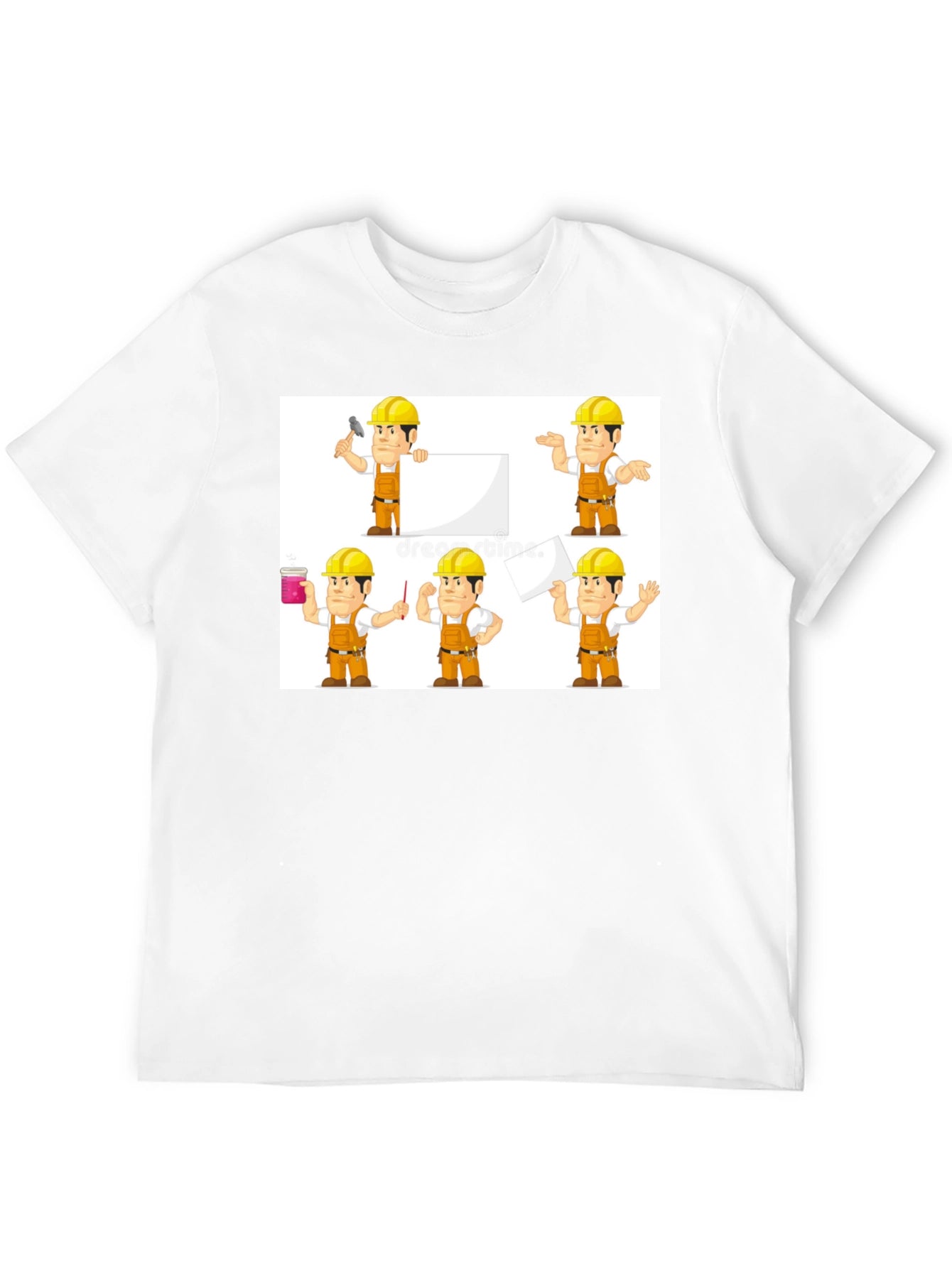 Construction Worker Cartoon T-Shirt