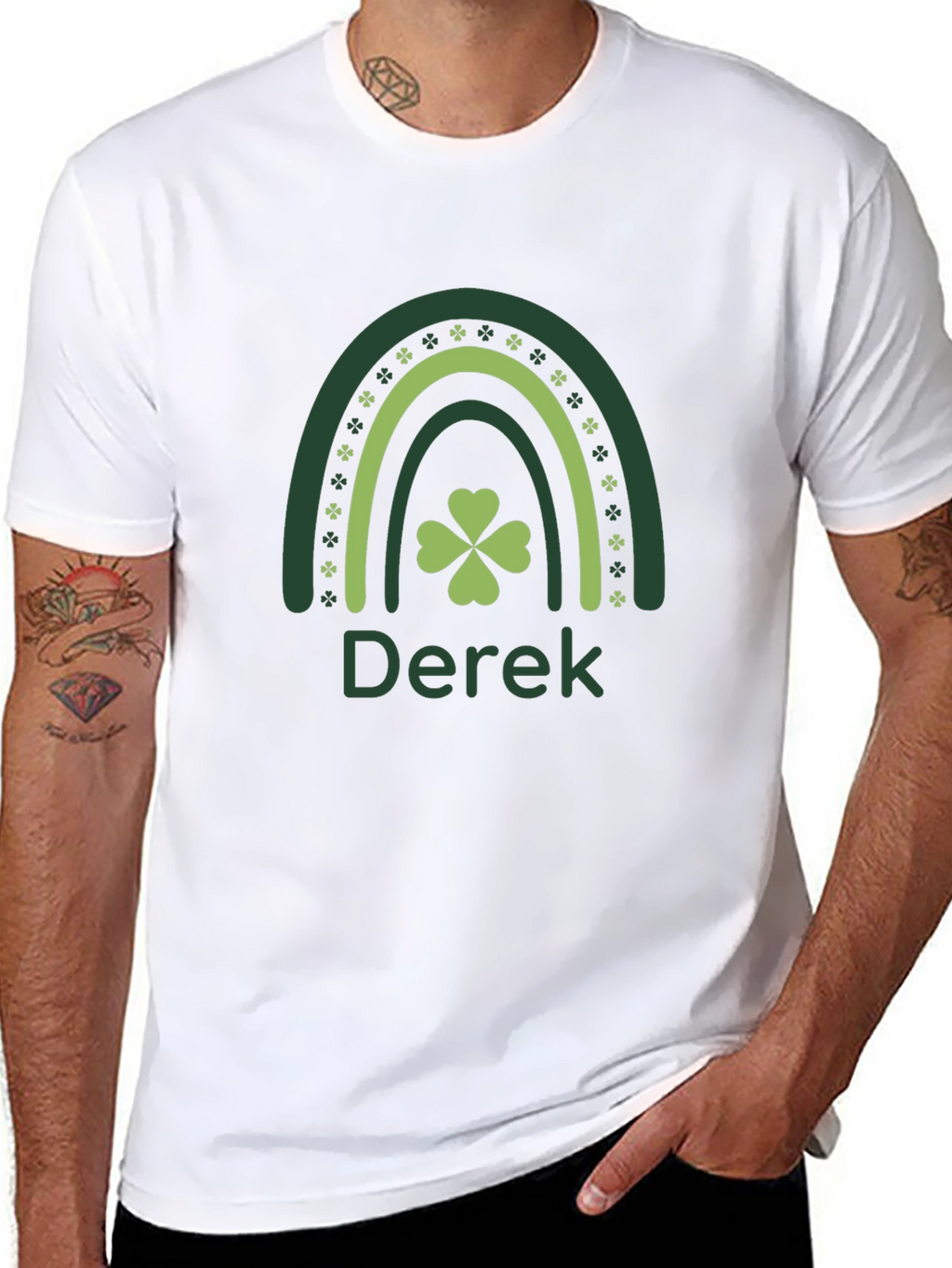 St. Patricks Day Rainbow Shamrock Personalized T-Shirt