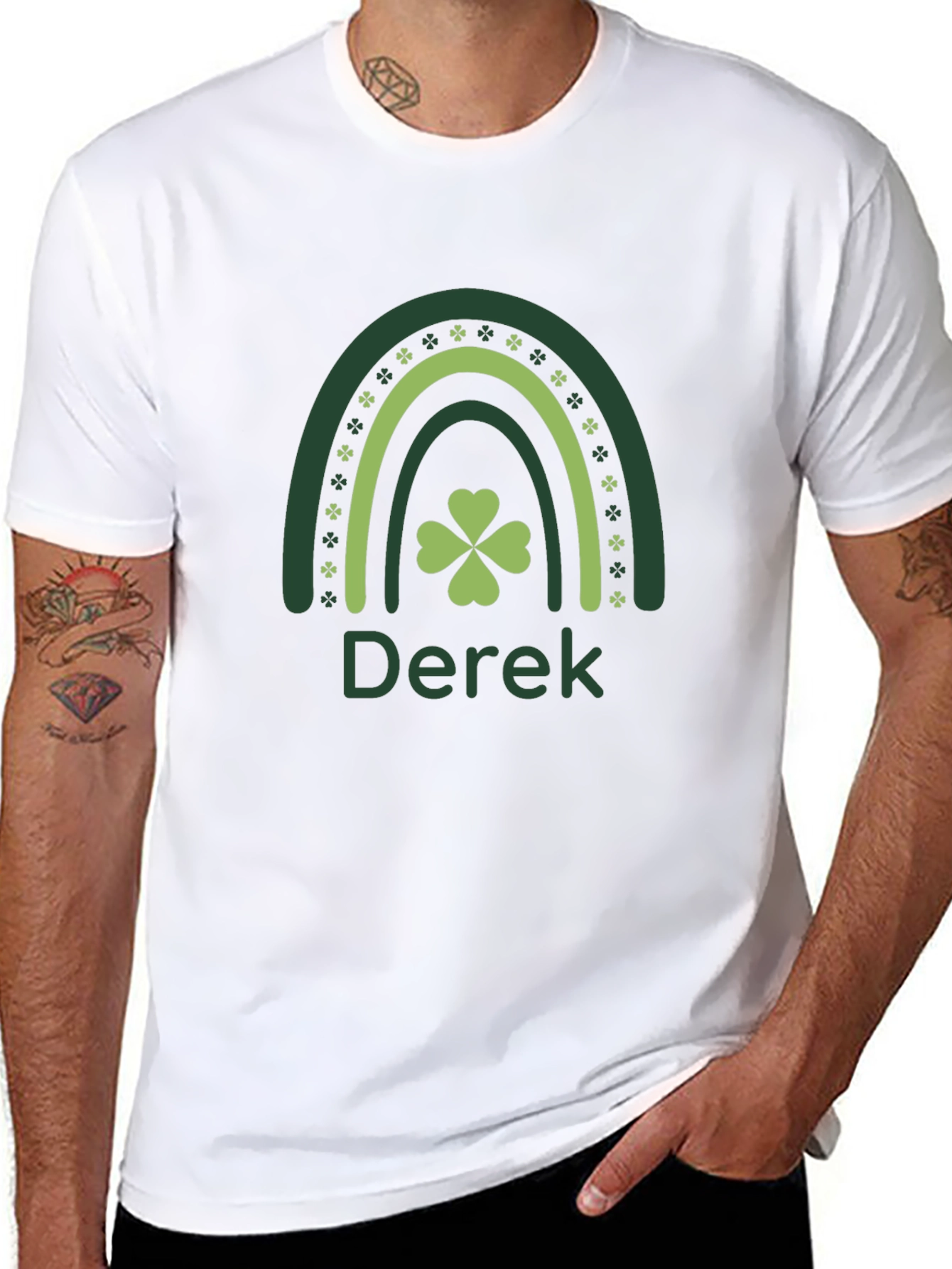 St. Patricks Day Rainbow Shamrock Personalized T-Shirt