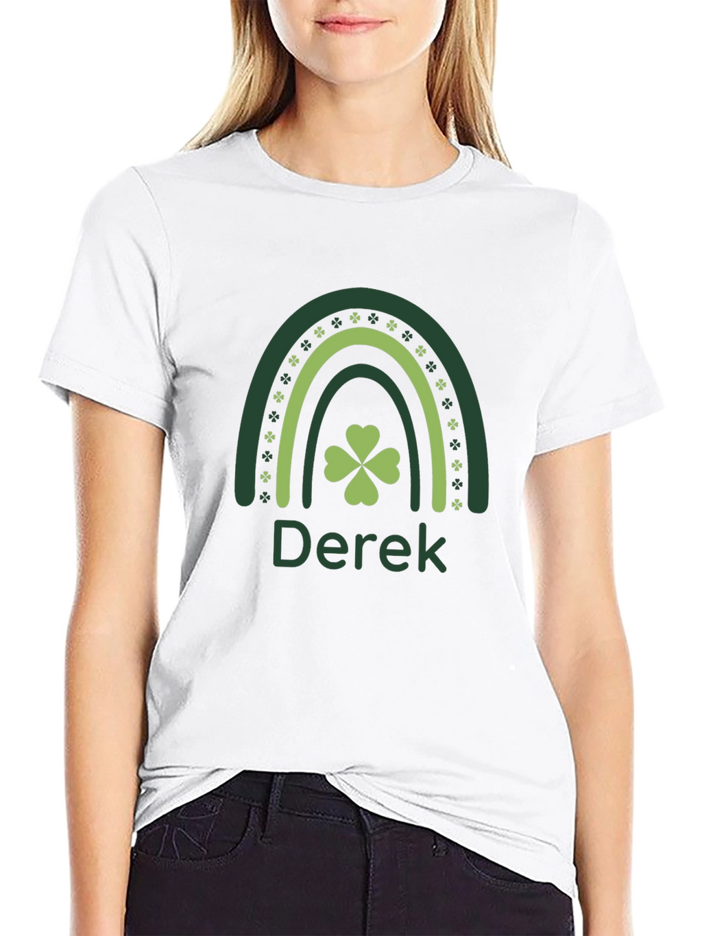 St. Patricks Day Rainbow Shamrock Personalized T-Shirt
