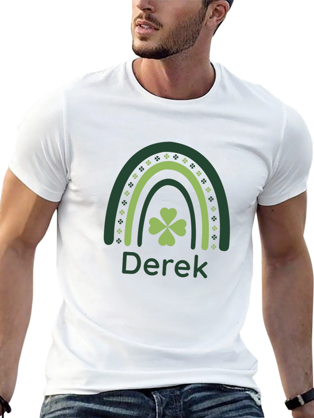 St. Patricks Day Rainbow Shamrock Personalized T-Shirt