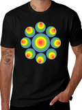Retro Circle Graphic Black T-Shirt - Unique Design