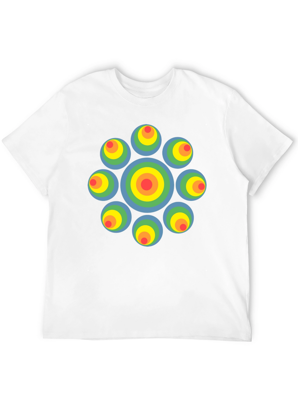 Retro Circle Graphic Black T-Shirt - Unique Design
