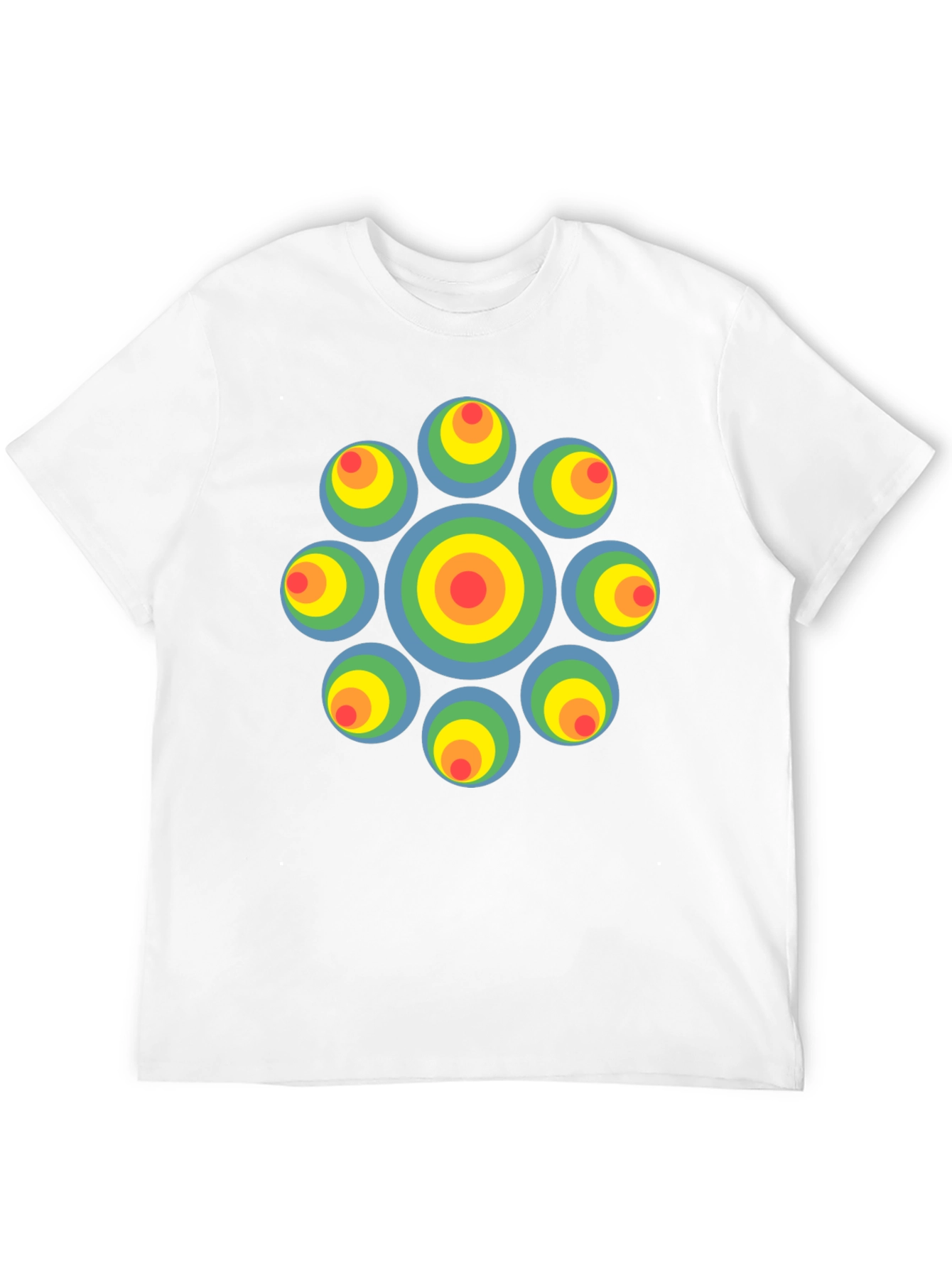 Retro Circle Graphic Black T-Shirt - Unique Design