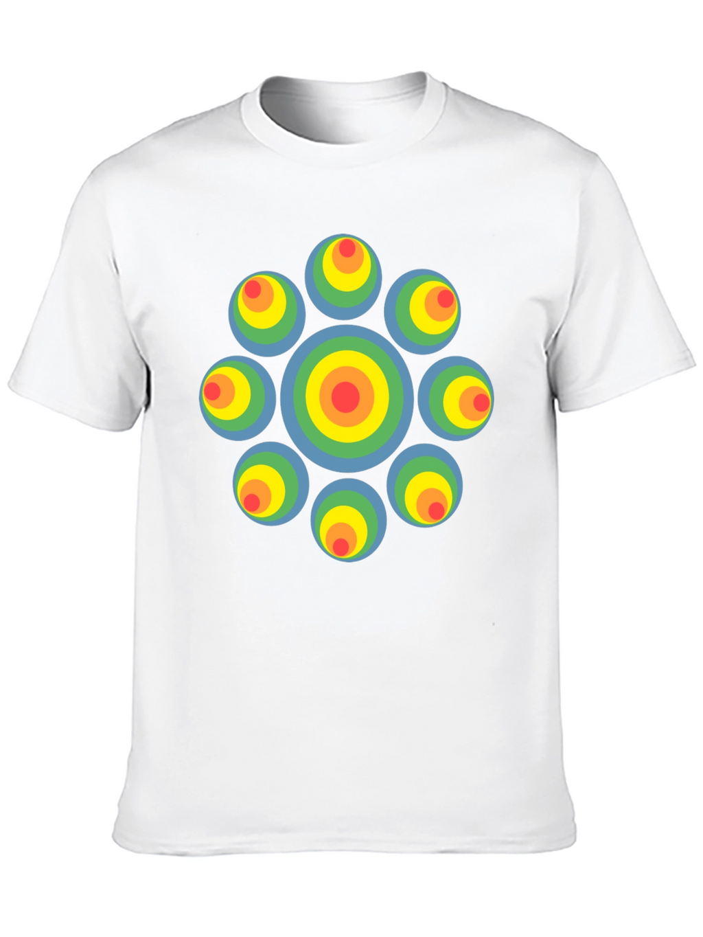Retro Circle Graphic Black T-Shirt - Unique Design
