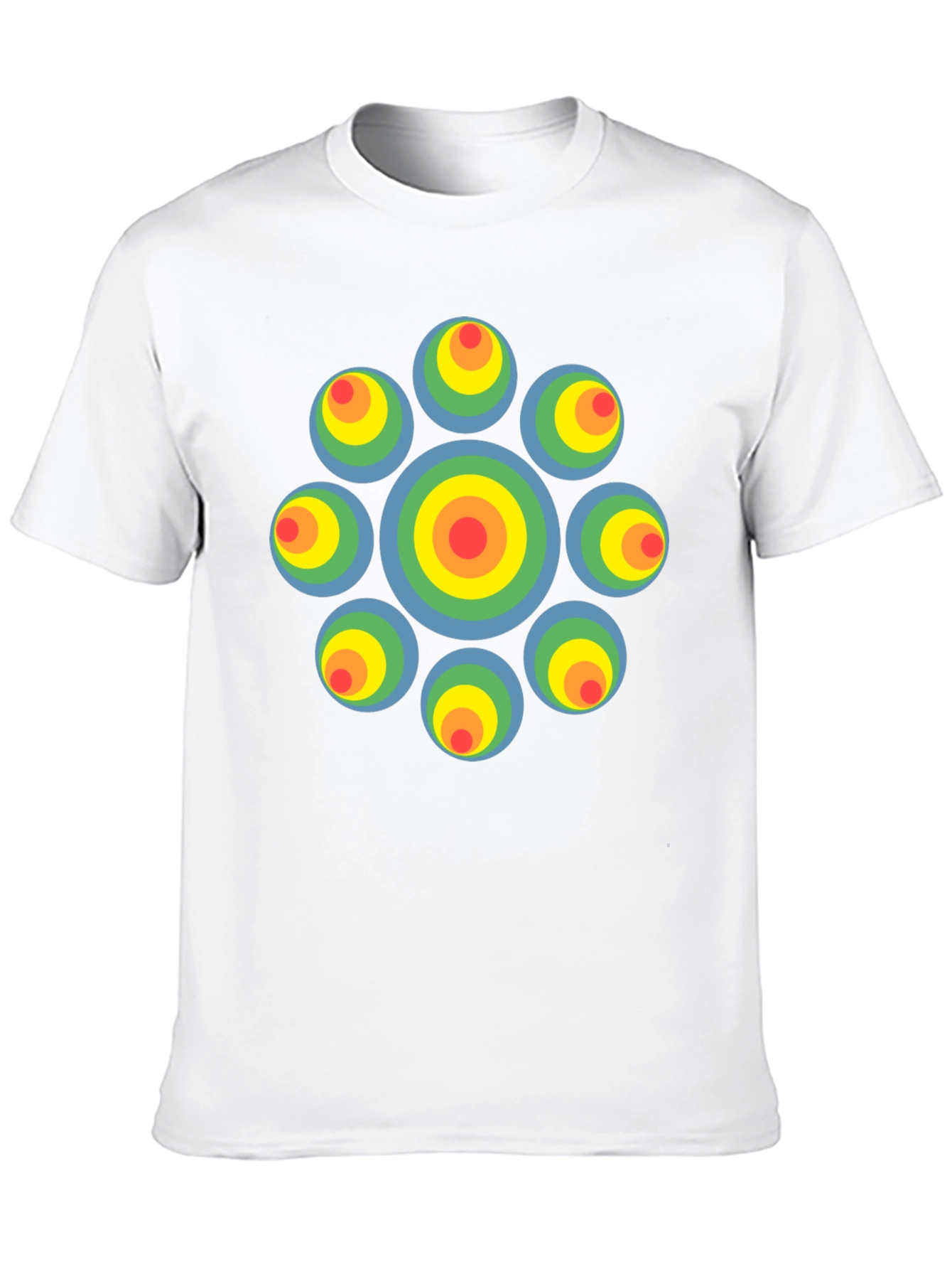 Retro Circle Graphic Black T-Shirt - Unique Design