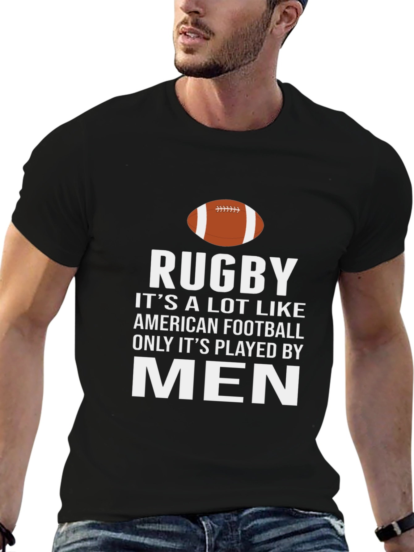 Rugby Mens Black Graphic T-Shirt