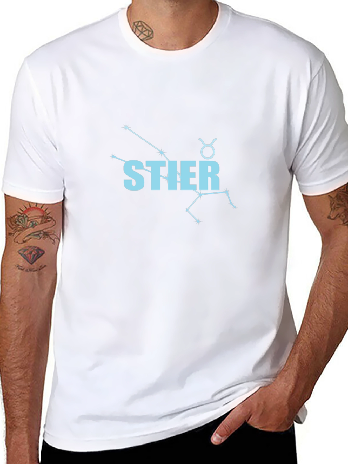 Black Taurus Zodiac Constellation T-Shirt