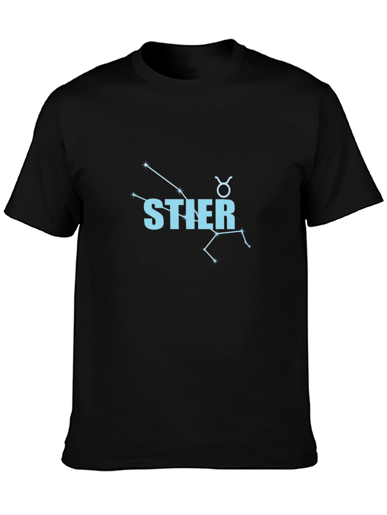 Black Taurus Zodiac Constellation T-Shirt