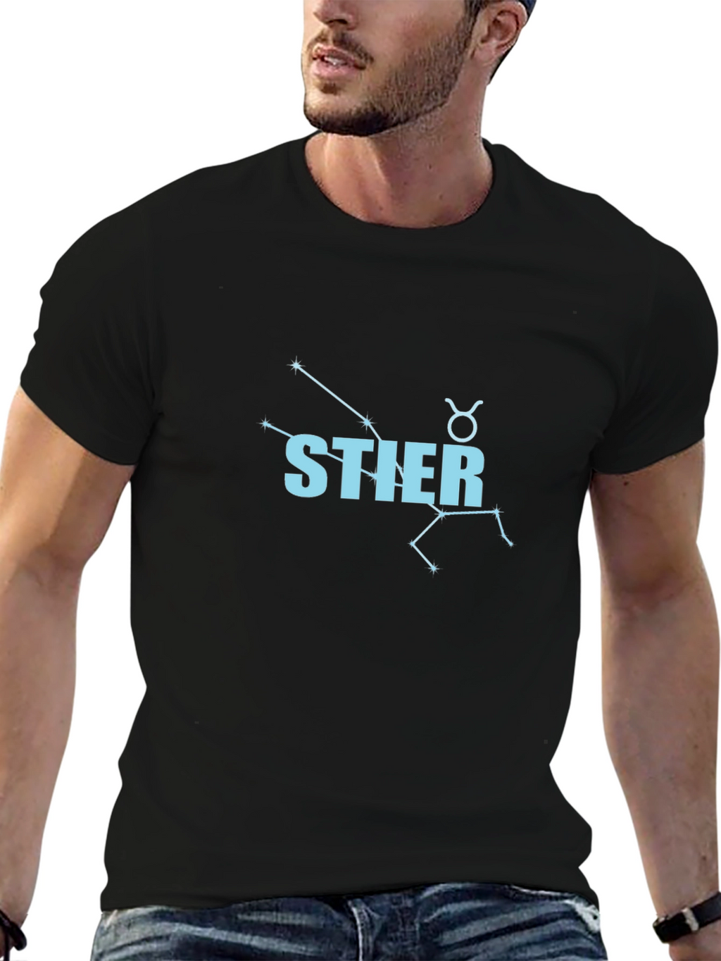 Black Taurus Zodiac Constellation T-Shirt