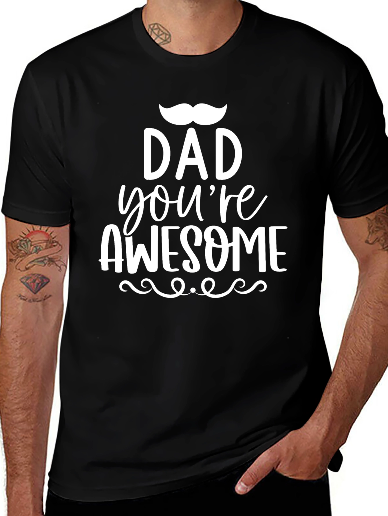 Dad Youre Awesome Black Graphic Tee