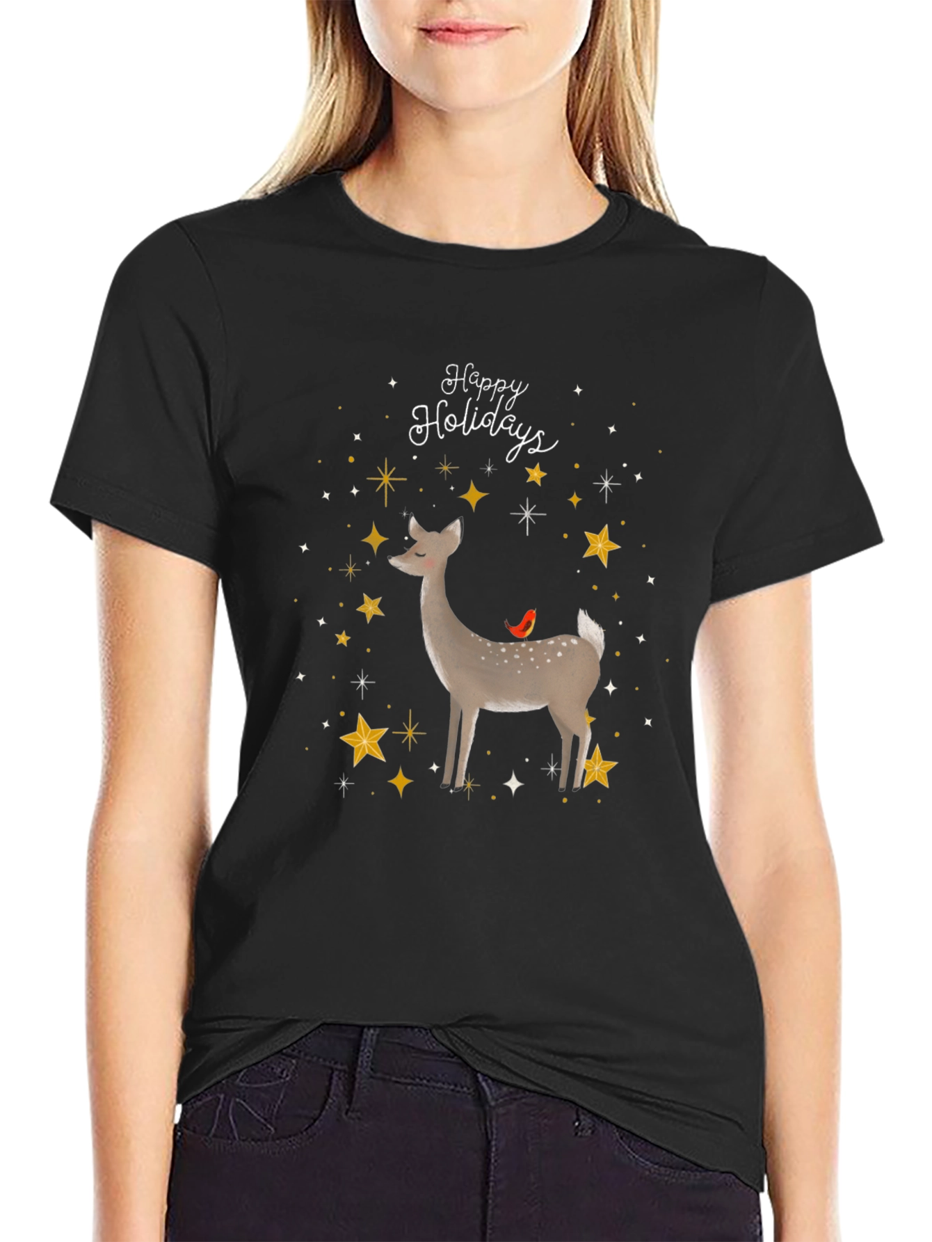 Festive Deer Holiday T-Shirt