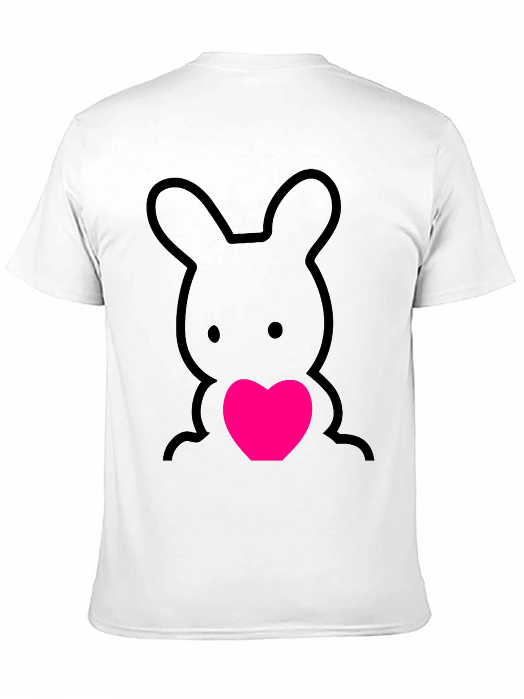 Cute Bunny Heart Graphic Tee - Soft Cotton Blend