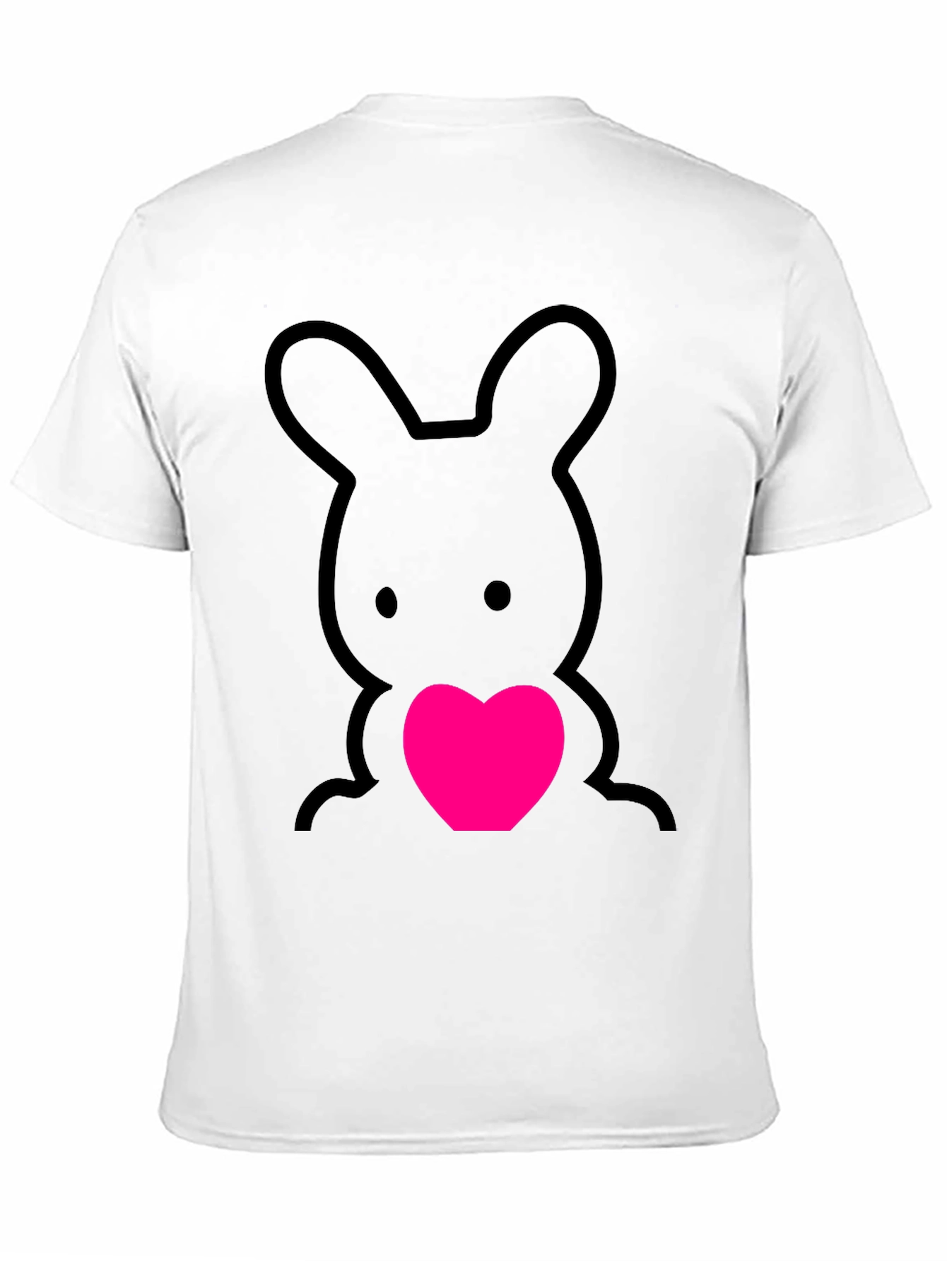 Cute Bunny Heart Graphic Tee - Soft Cotton Blend