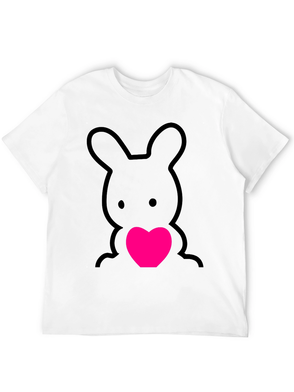 Cute Bunny Heart Graphic Tee - Soft Cotton Blend