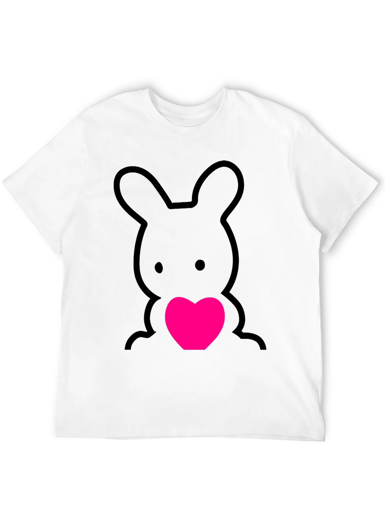 Cute Bunny Heart Graphic Tee - Soft Cotton Blend
