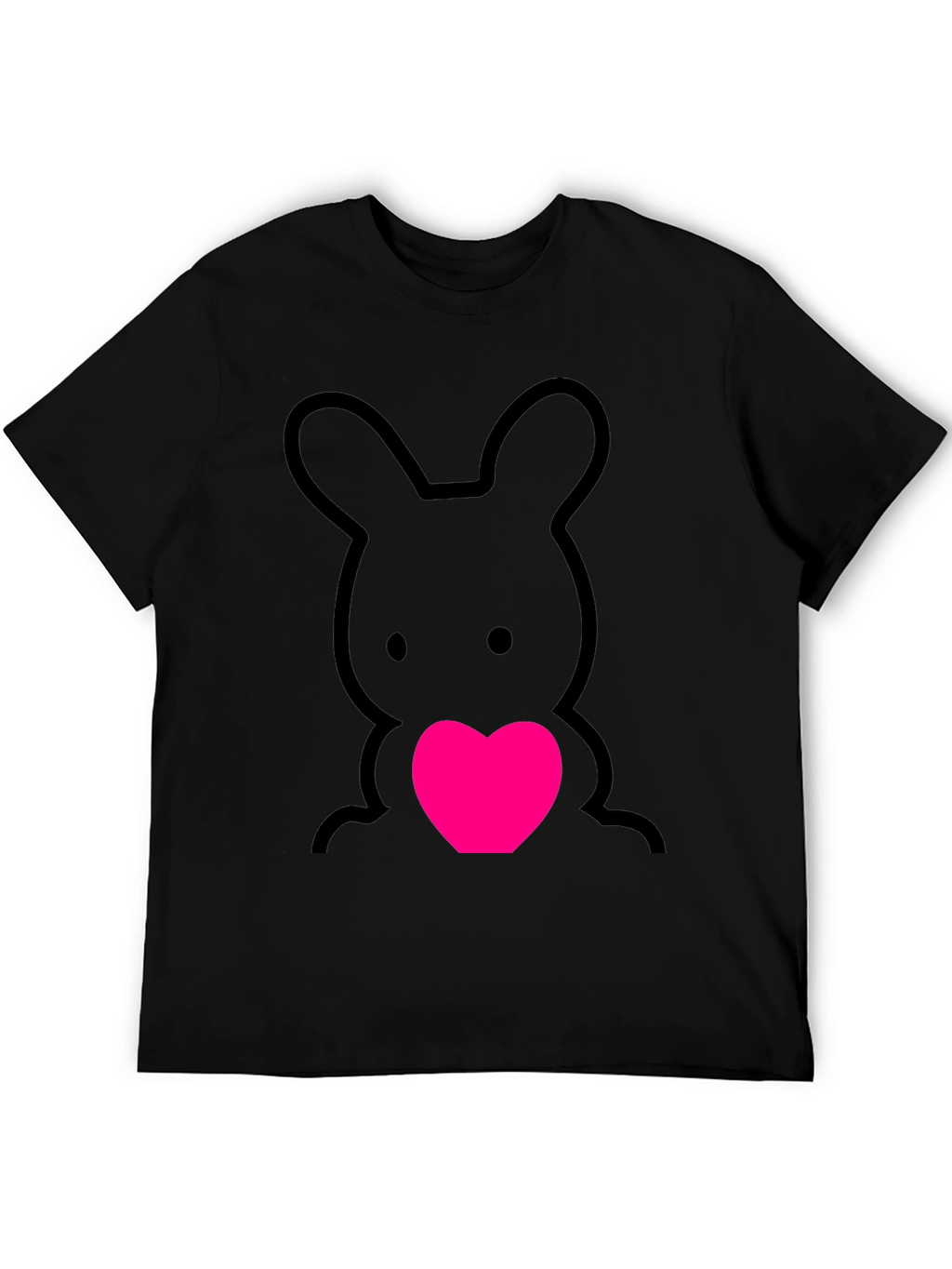 Cute Bunny Heart Graphic Tee - Soft Cotton Blend