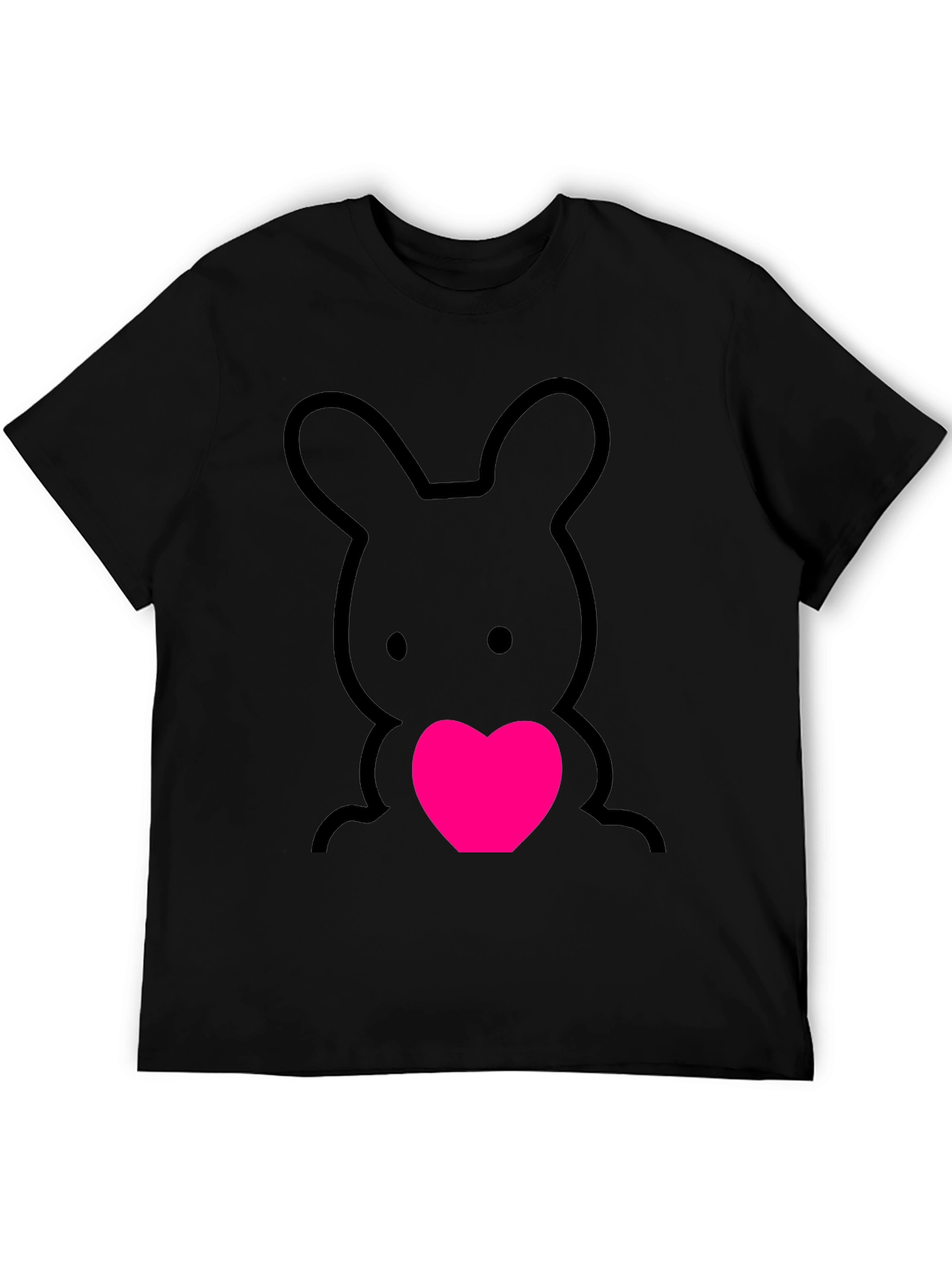 Cute Bunny Heart Graphic Tee - Soft Cotton Blend