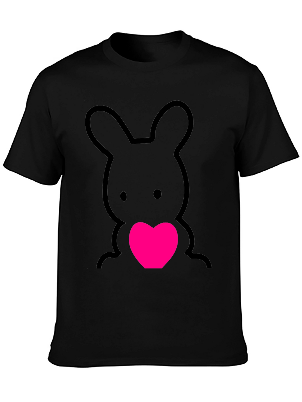 Cute Bunny Heart Graphic Tee - Soft Cotton Blend