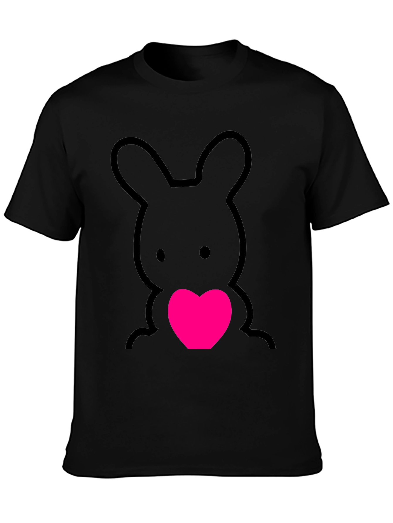 Cute Bunny Heart Graphic Tee - Soft Cotton Blend