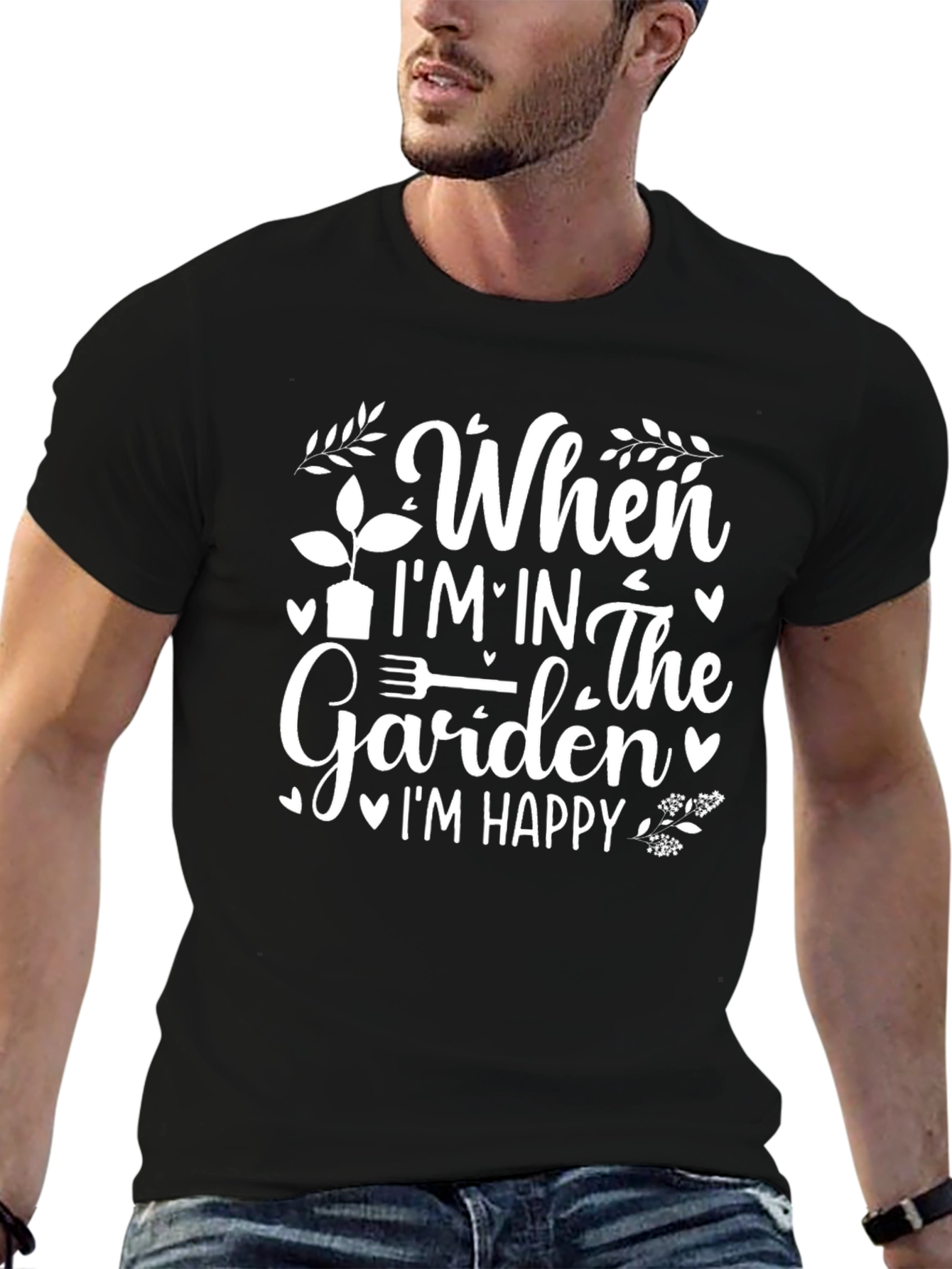 Gardening Lover T-Shirt - When Im In The Garden Im Happy Tee