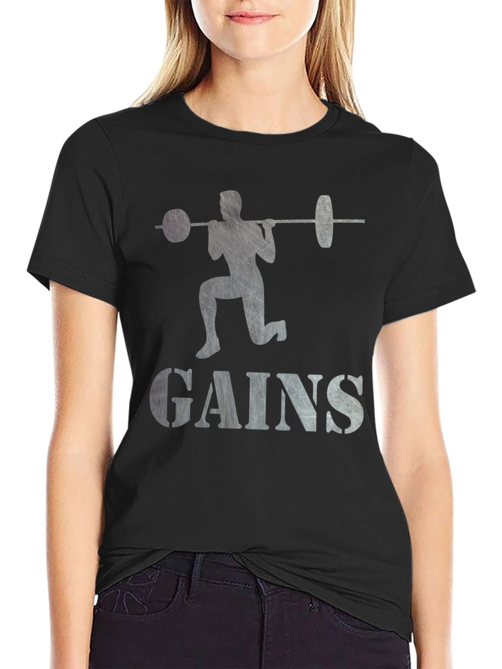 Gains Weightlifting T-Shirt - Black