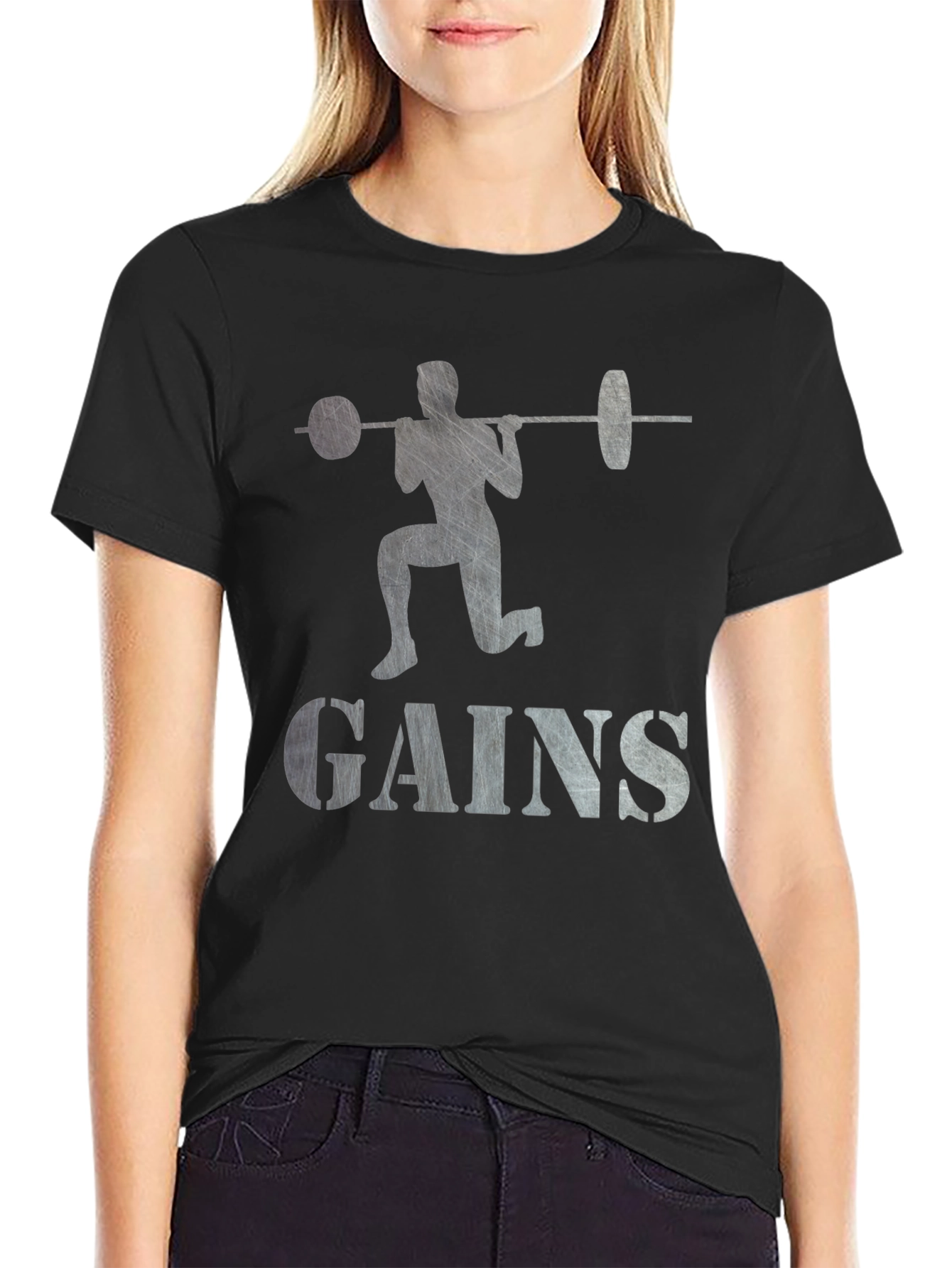 Gains Weightlifting T-Shirt - Black