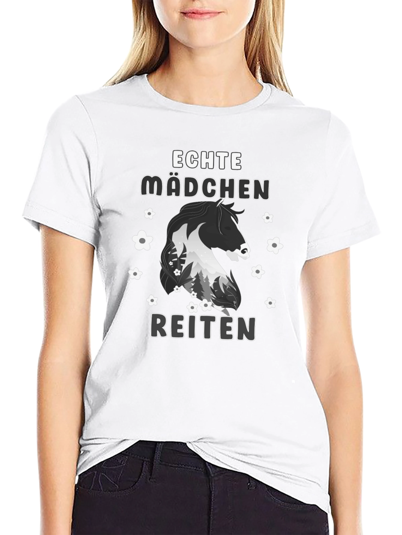 Echte Madchen Reiten T-Shirt - Horse Lover Tee
