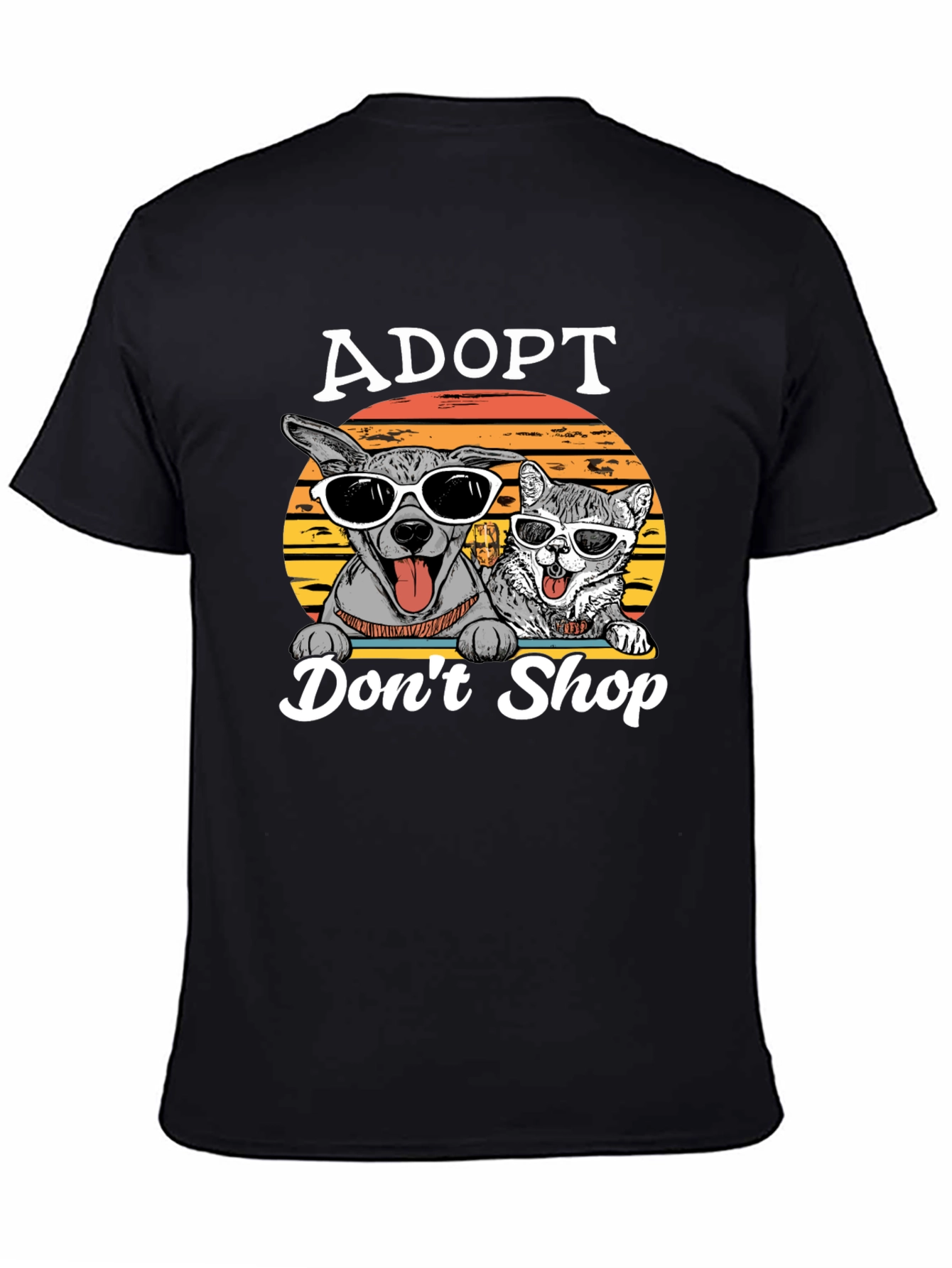 Adopt Dont Shop T-Shirt - Dog and Cat Design
