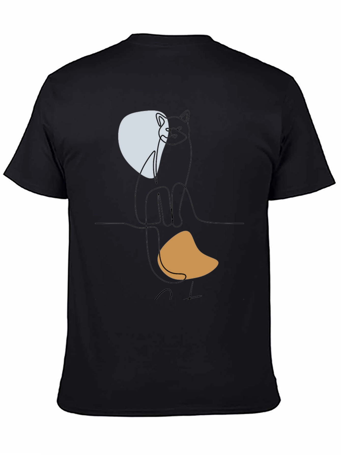 Abstract Cat Graphic Tee - Modern Minimalist Design
