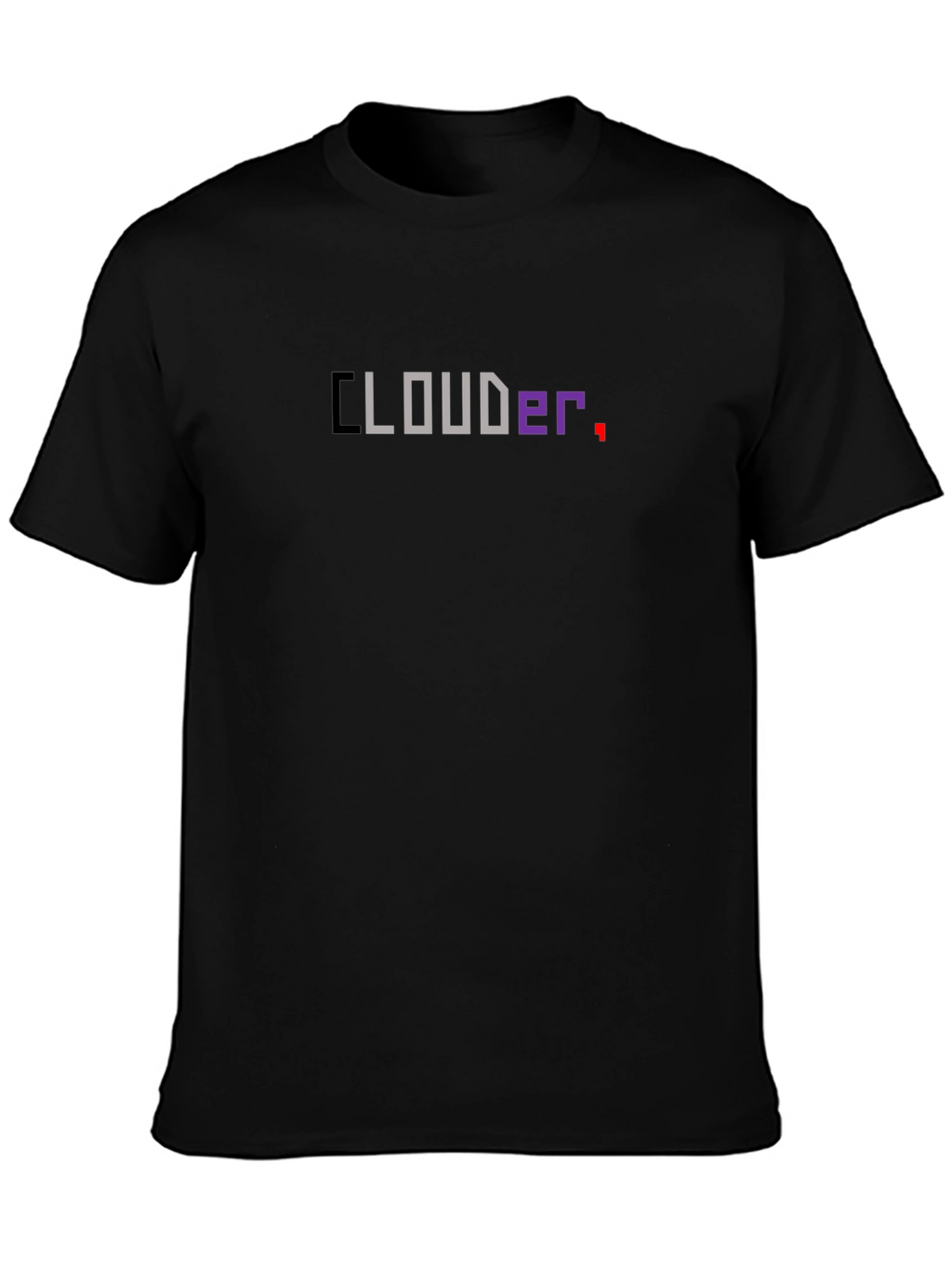 CLOUDER Pixel Art Black T-Shirt