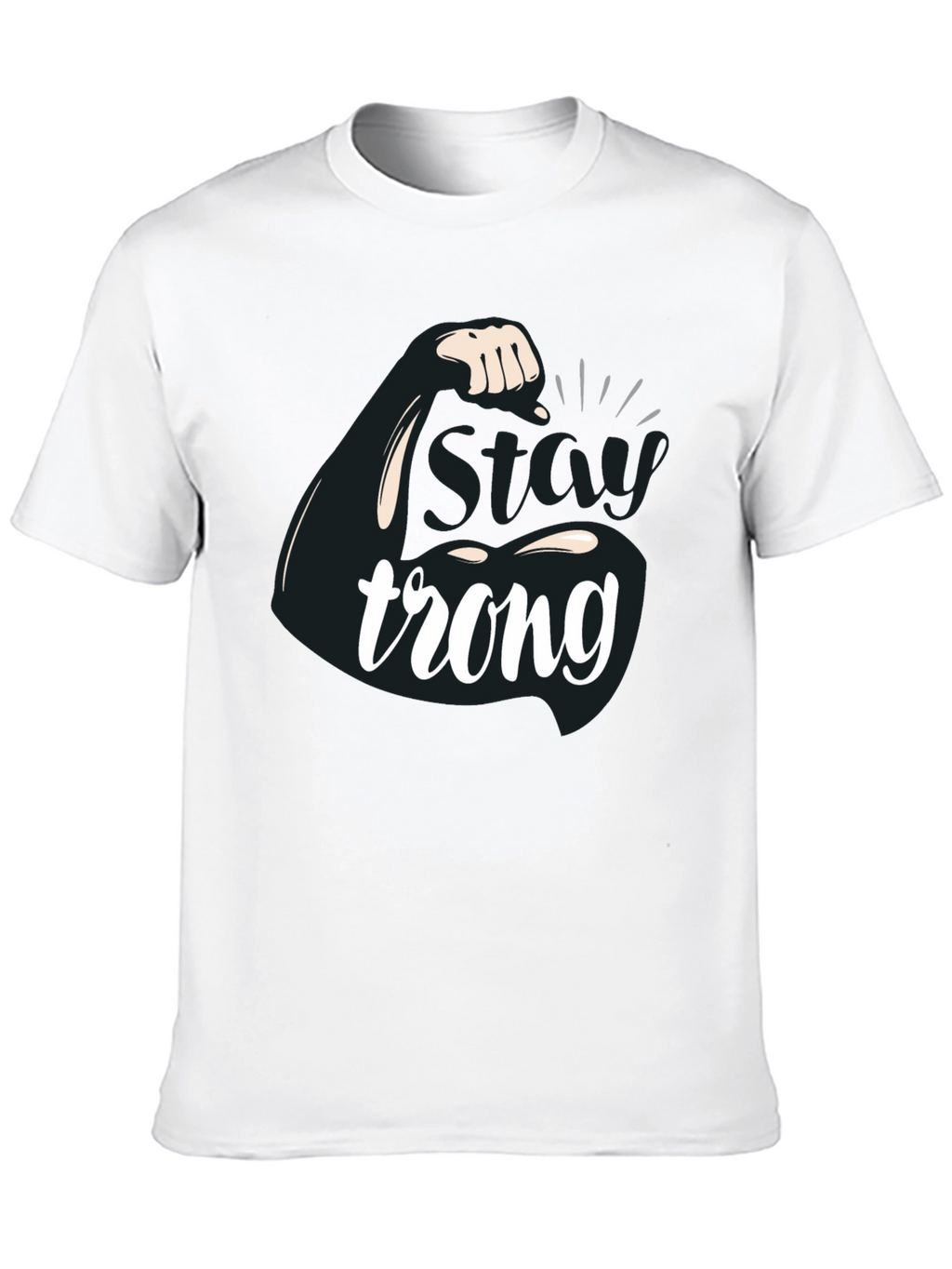 Stay Strong Flex Muscle Graphic T-Shirt