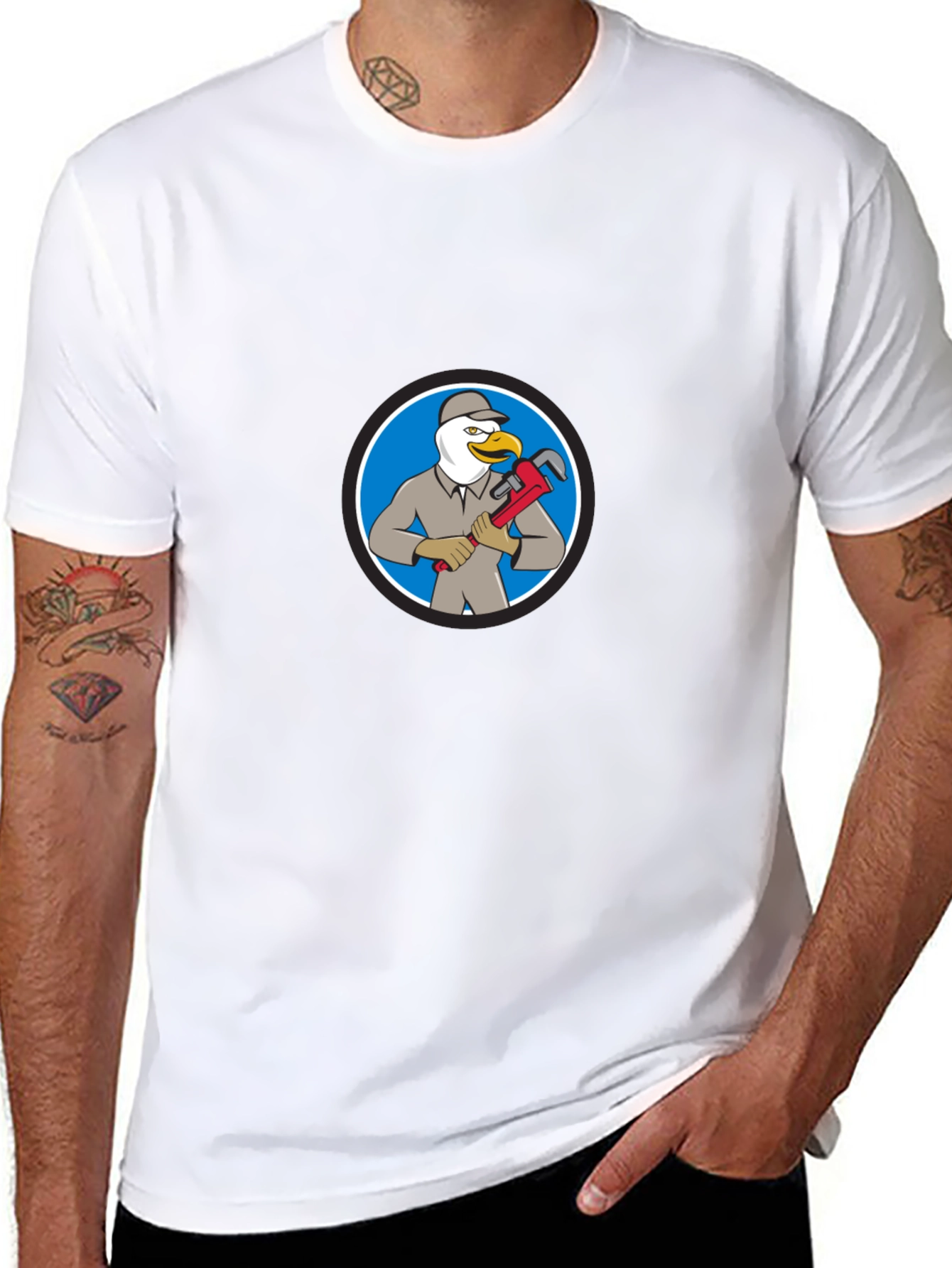 Cartoon Seagull Plumber T-Shirt