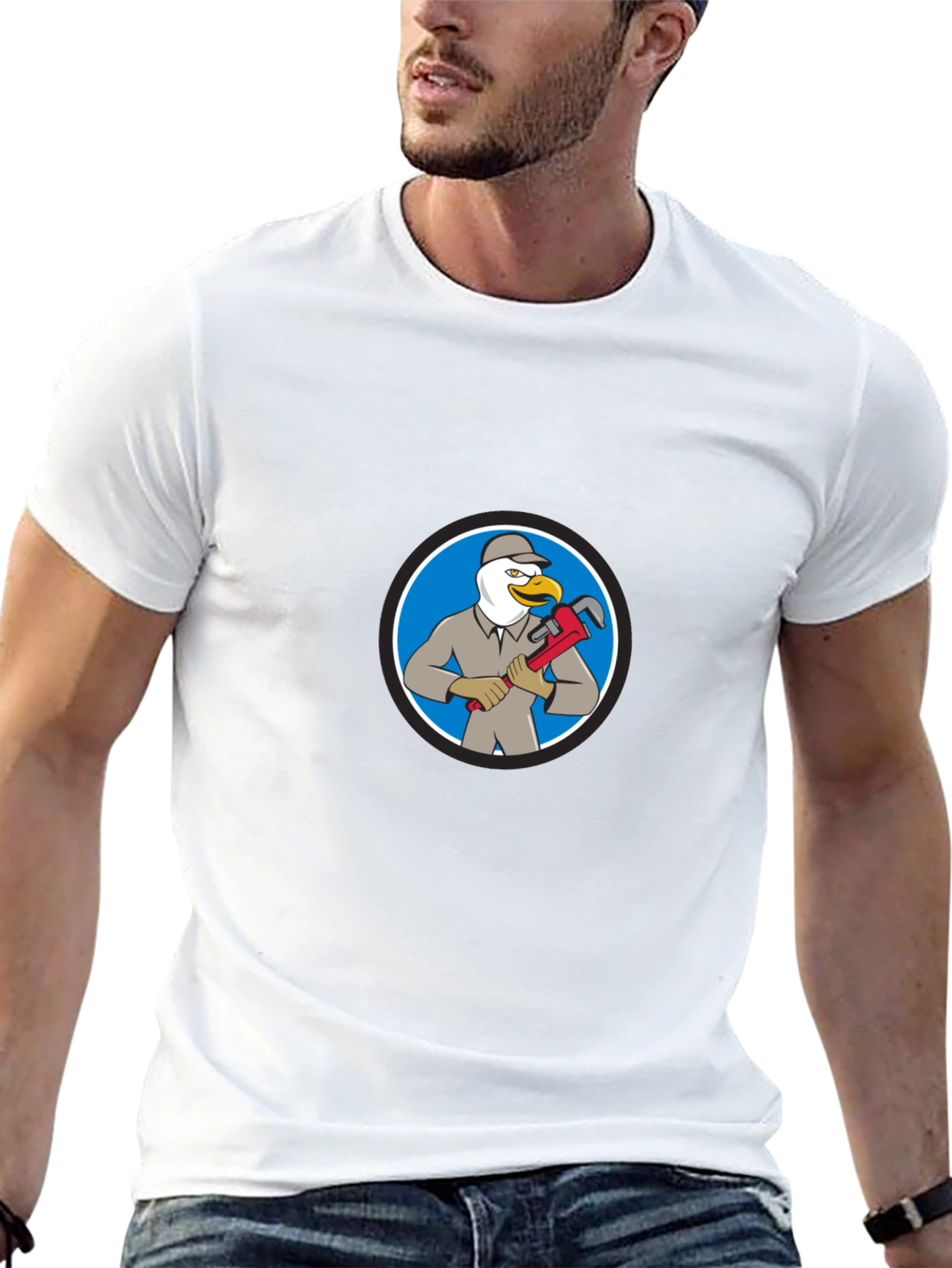 Cartoon Seagull Plumber T-Shirt