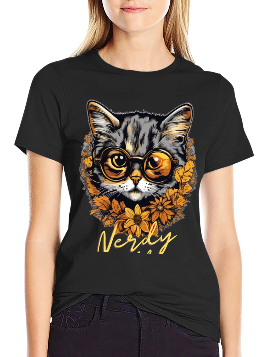 Nerdy Cat T-Shirt: Bookish Feline Style