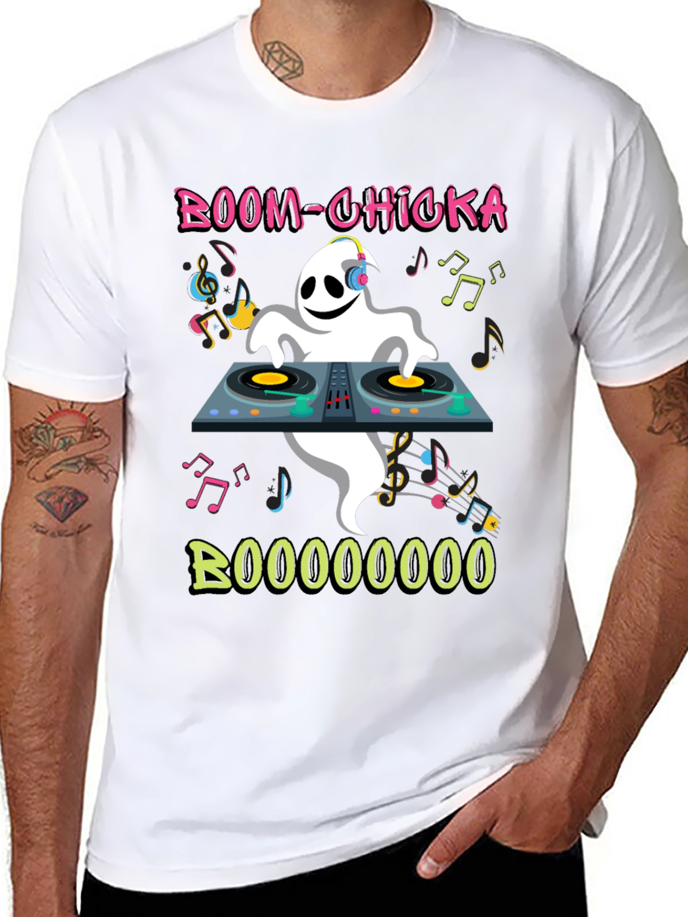 DJ Ghost Graphic Tee - Halloween Party Shirt