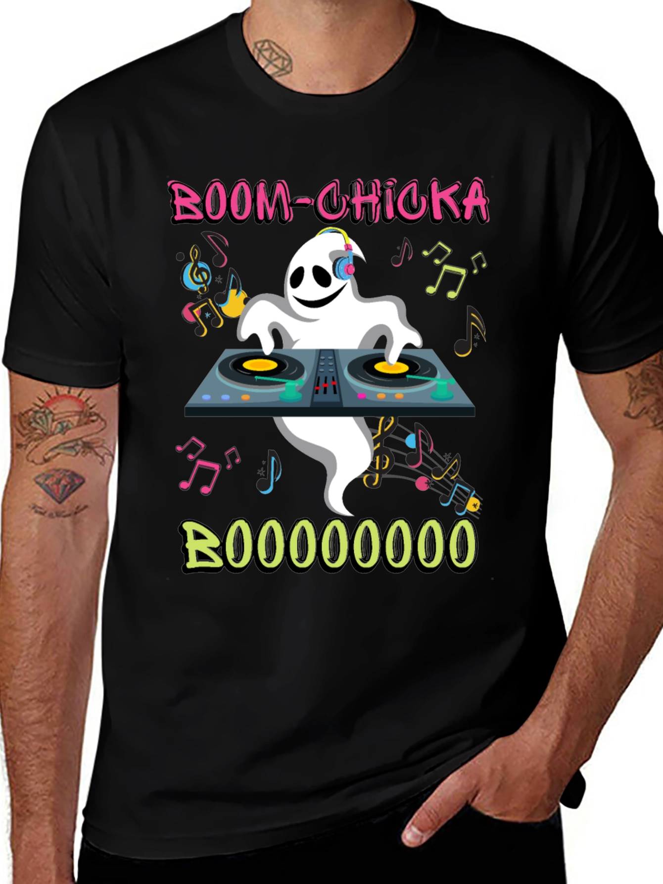 DJ Ghost Graphic Tee - Halloween Party Shirt