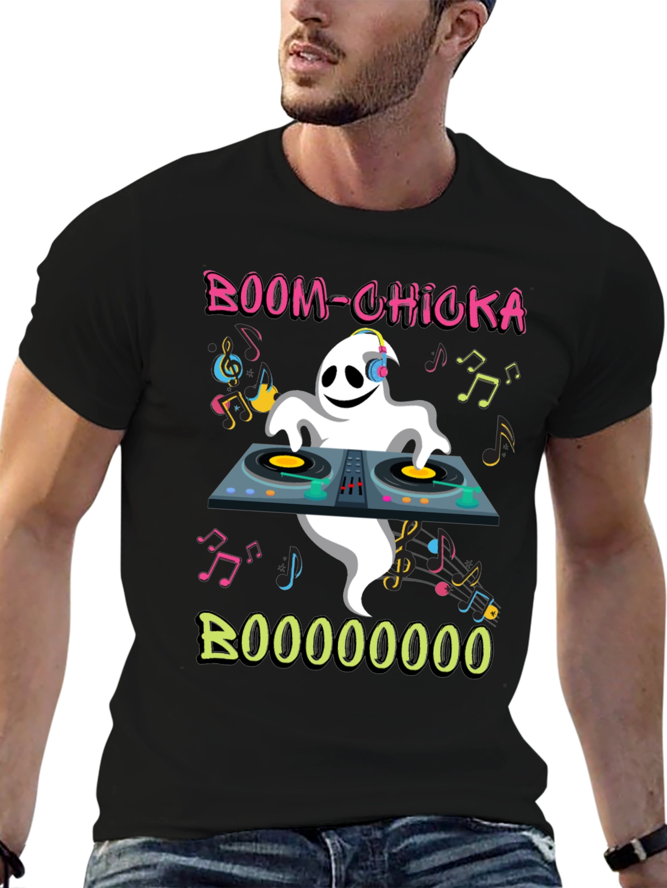 DJ Ghost Graphic Tee - Halloween Party Shirt