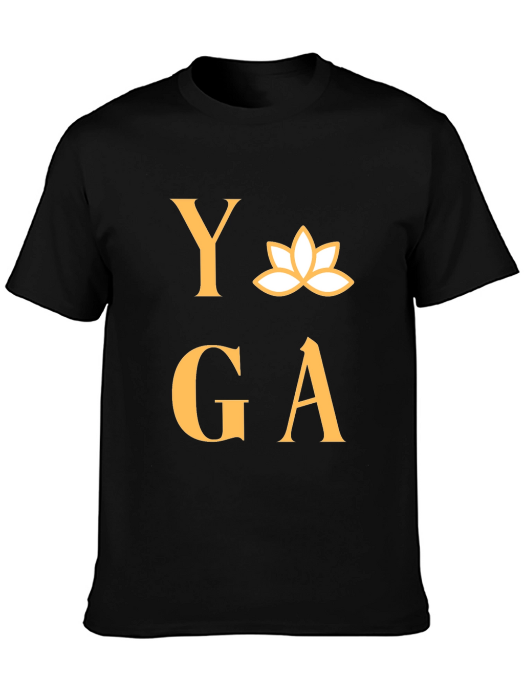 Yoga T-Shirt - Lotus Design - Black