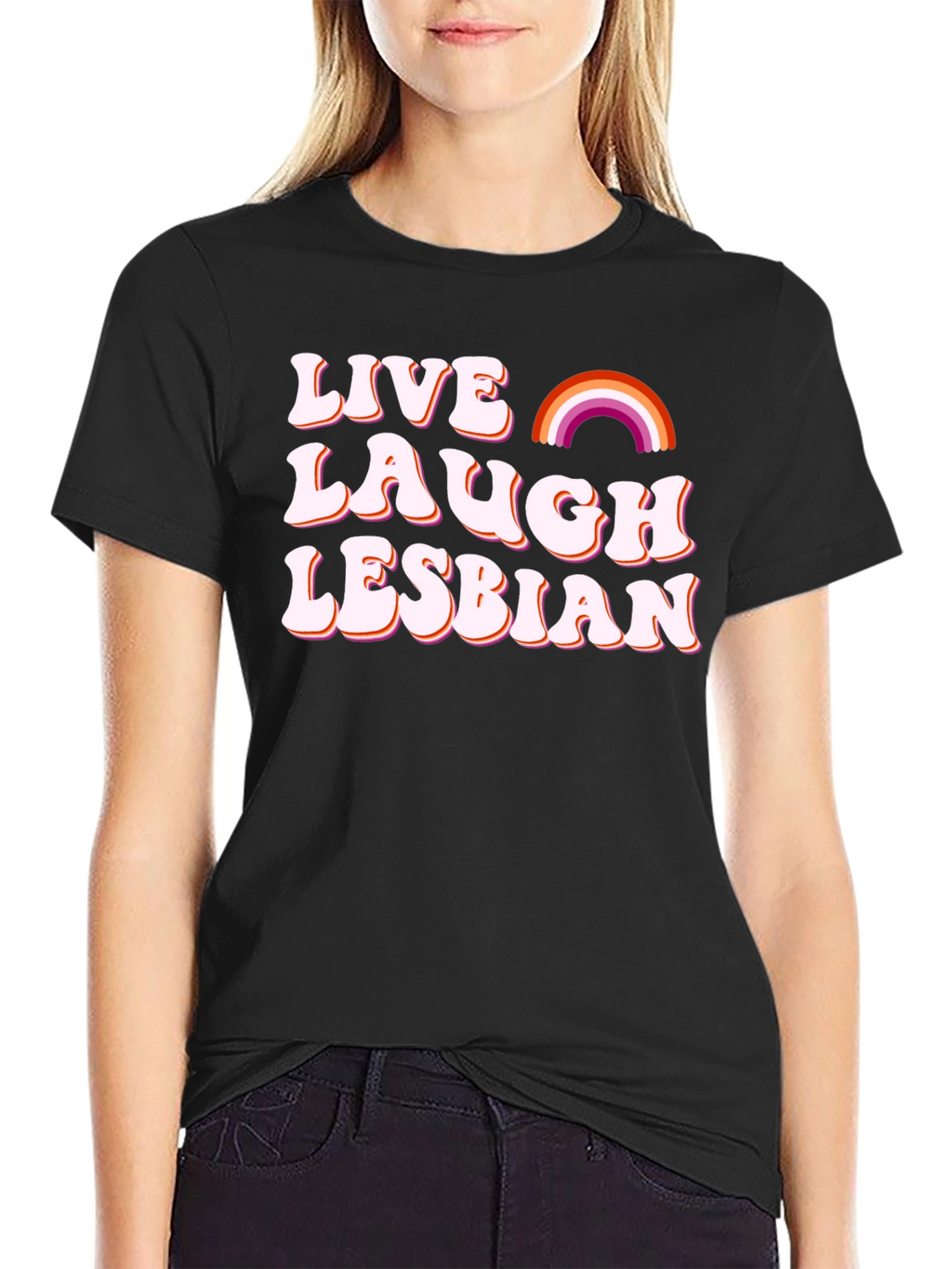 Live Laugh Lesbian T-Shirt LGBT Pride Tee