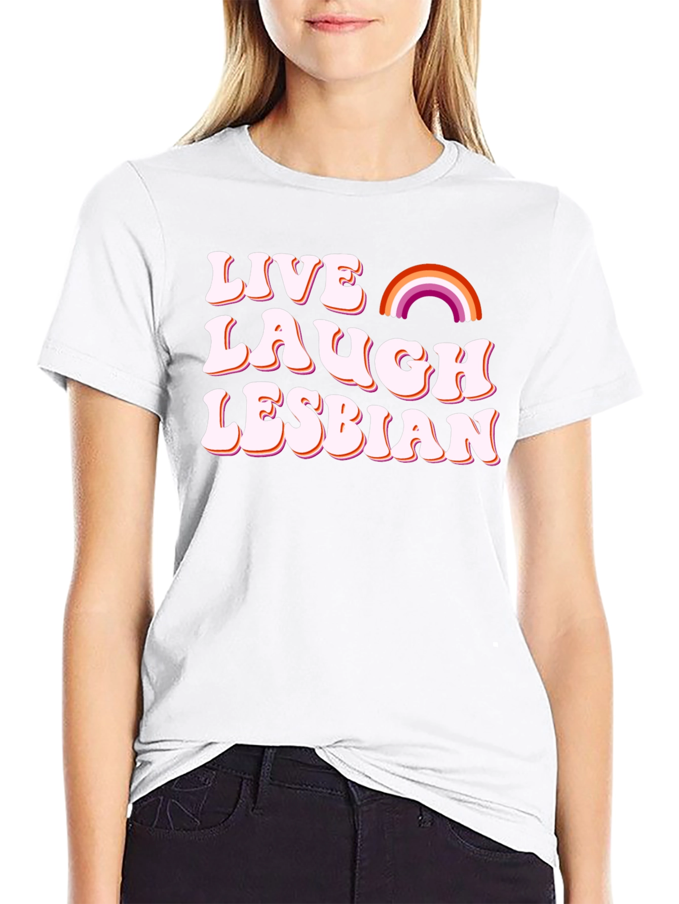 Live Laugh Lesbian T-Shirt LGBT Pride Tee