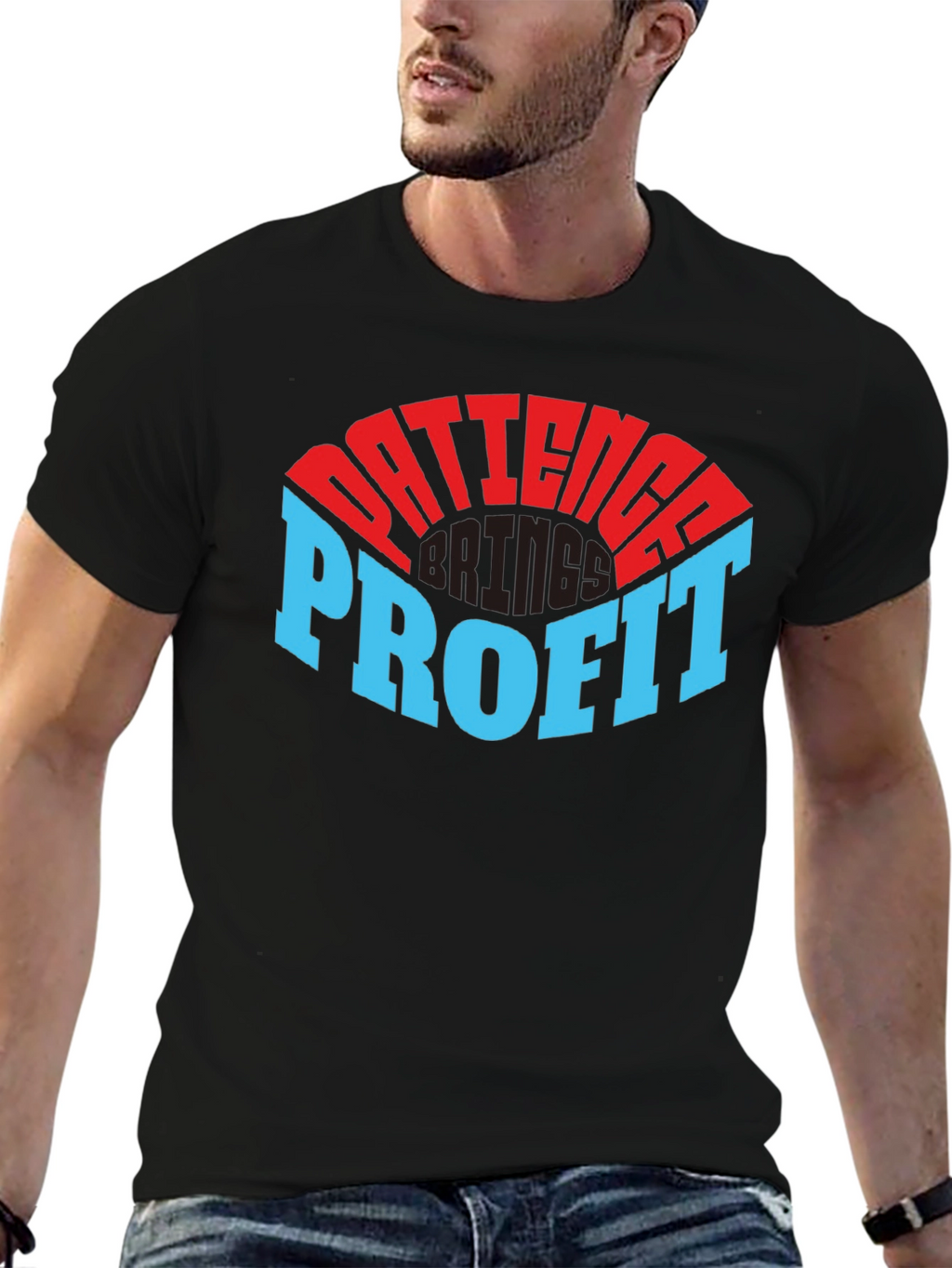 Patience Profit Graphic Tee - Black
