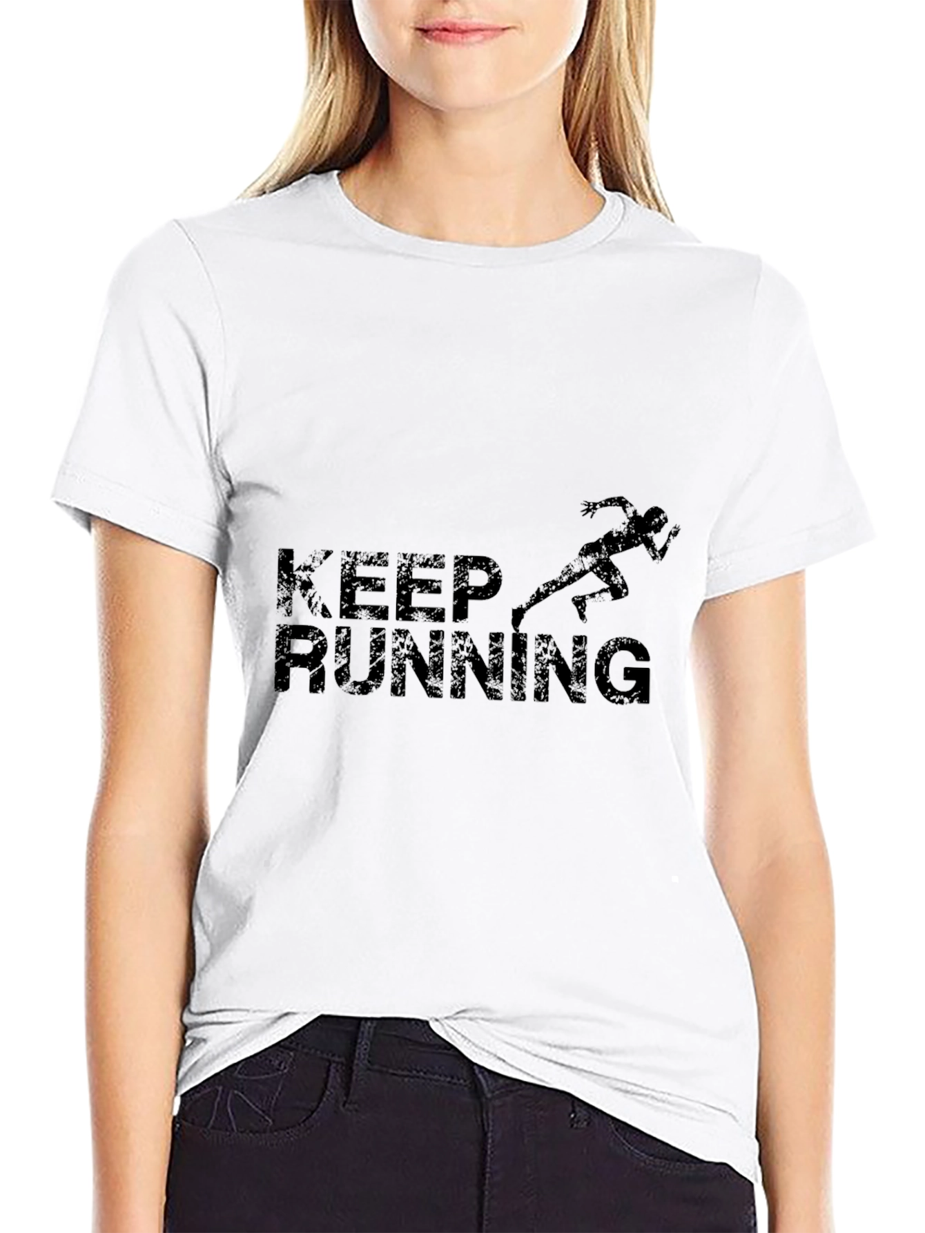 Keep Running T-Shirt - Black Athletic Design