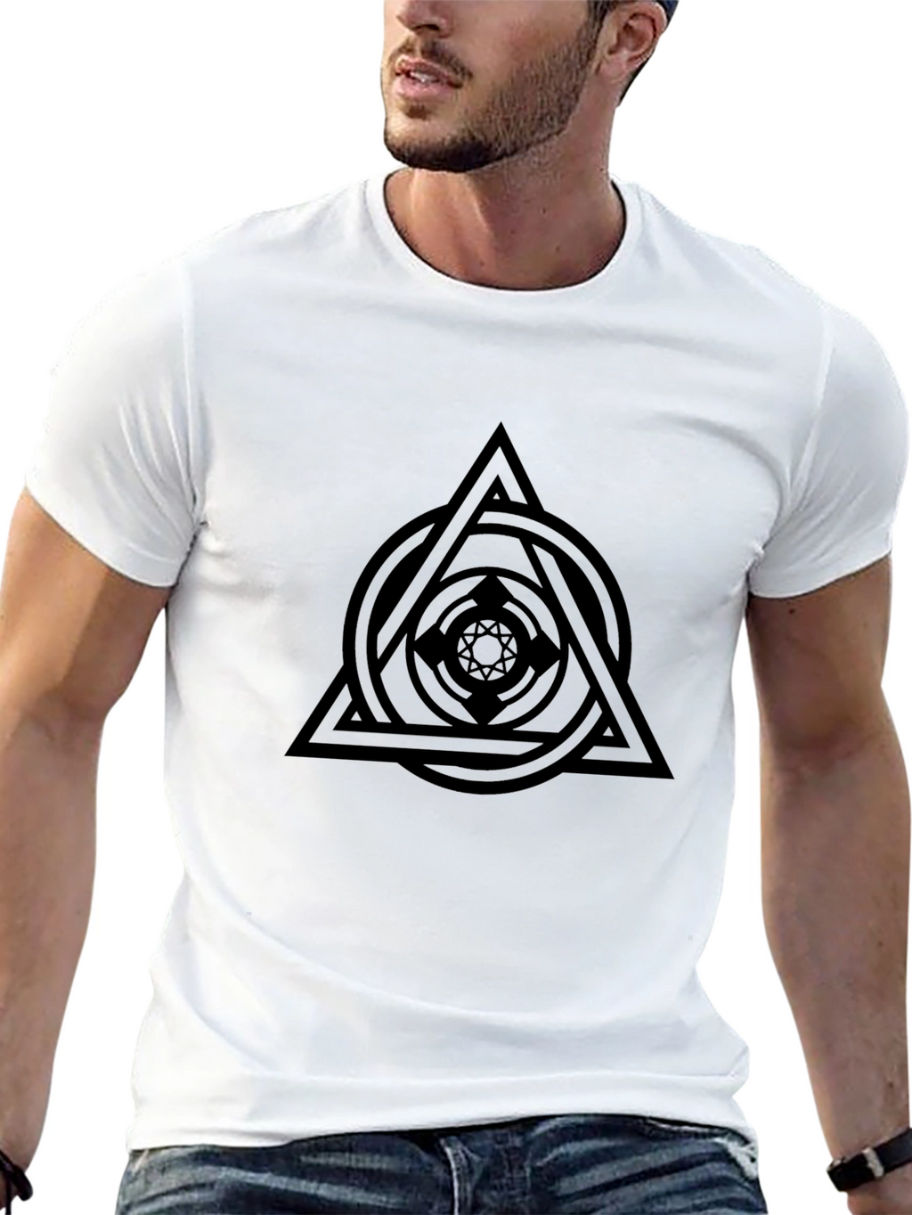 Geometric Graphic Black T-Shirt