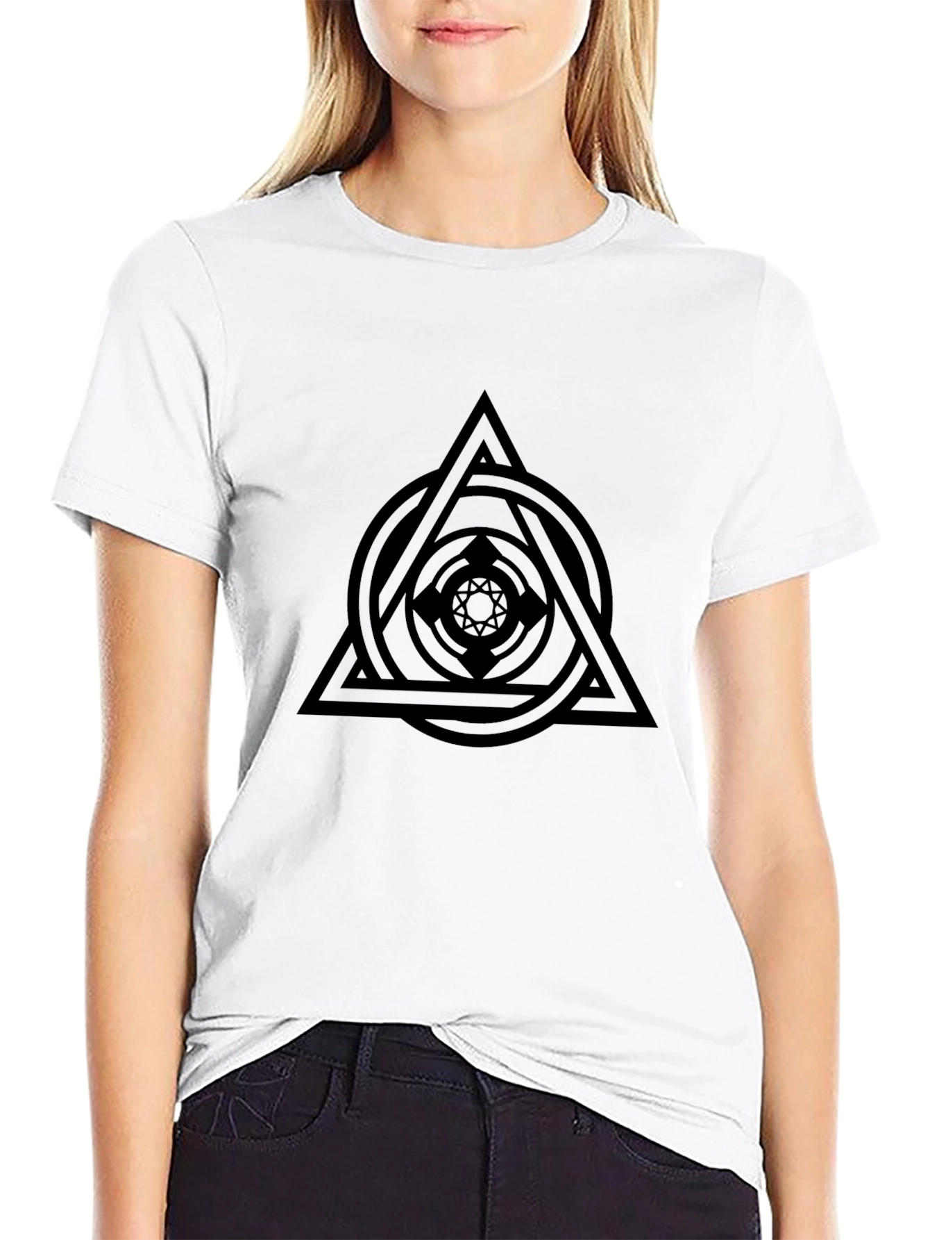 Geometric Graphic Black T-Shirt