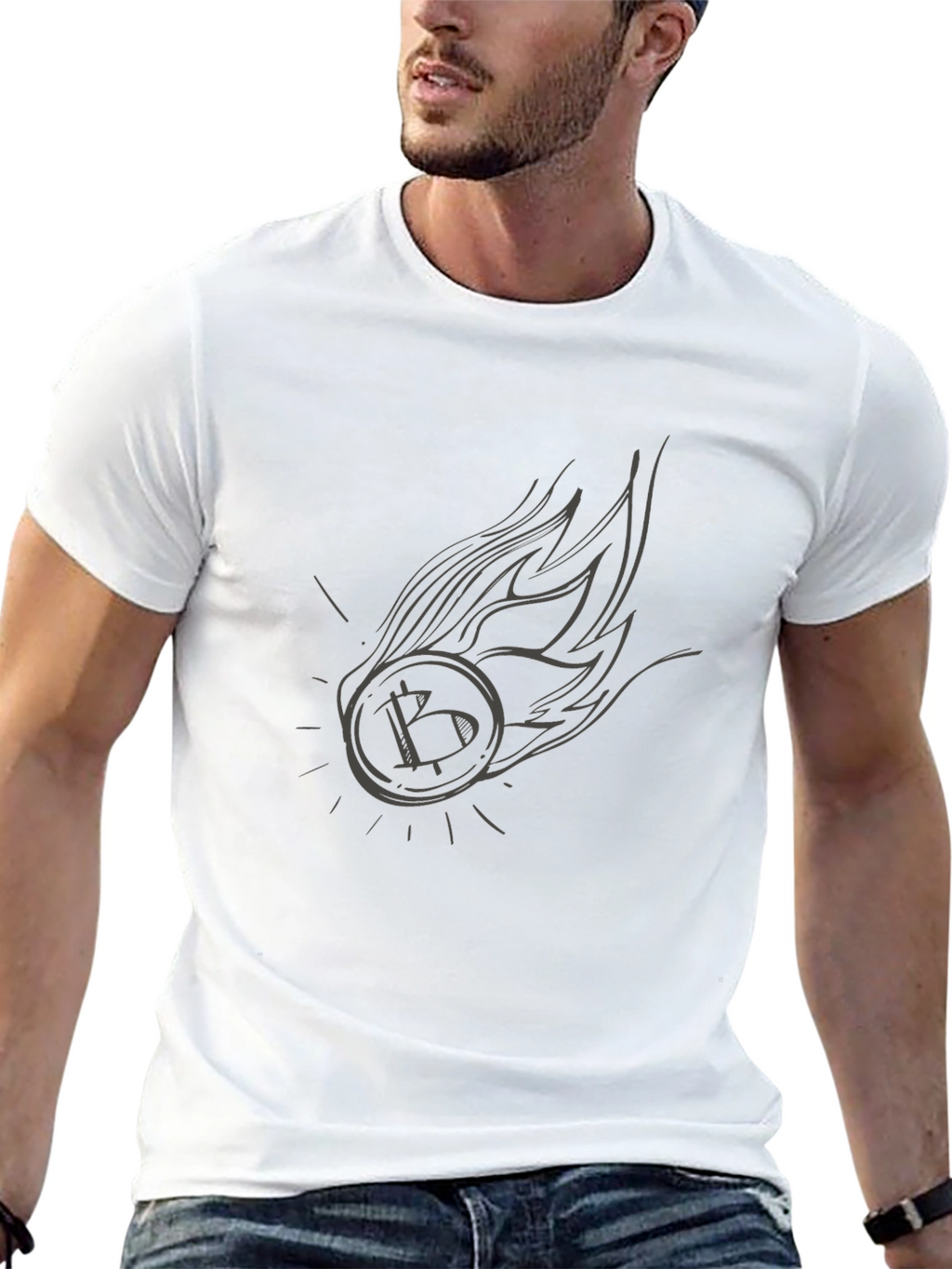 Bitcoin Fireball Graphic Tee - Crypto Enthusiast Shirt