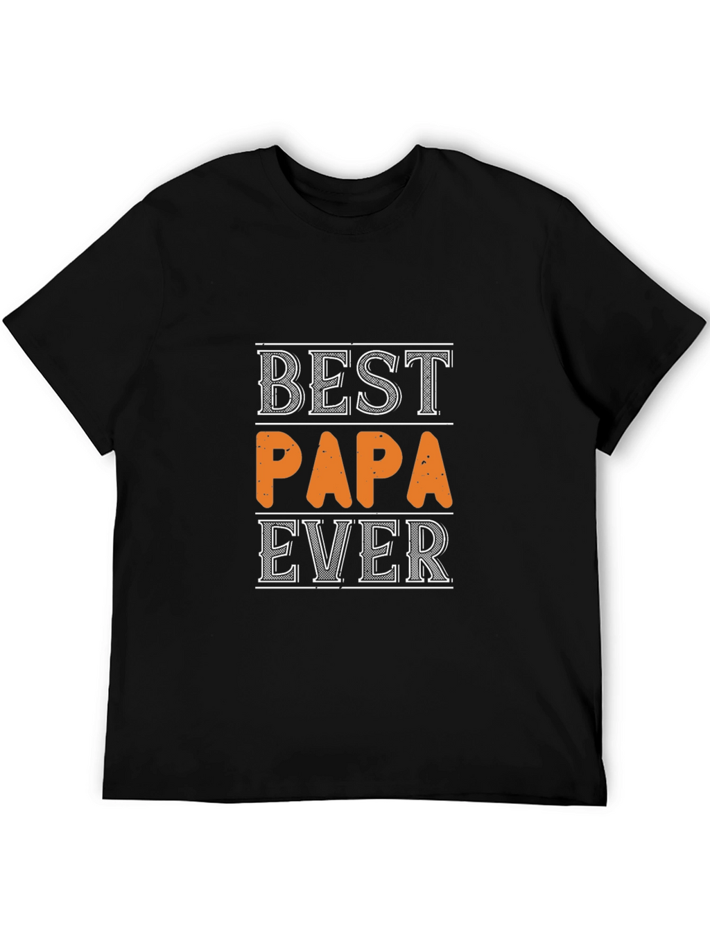 Best Papa Ever Black Graphic T-Shirt