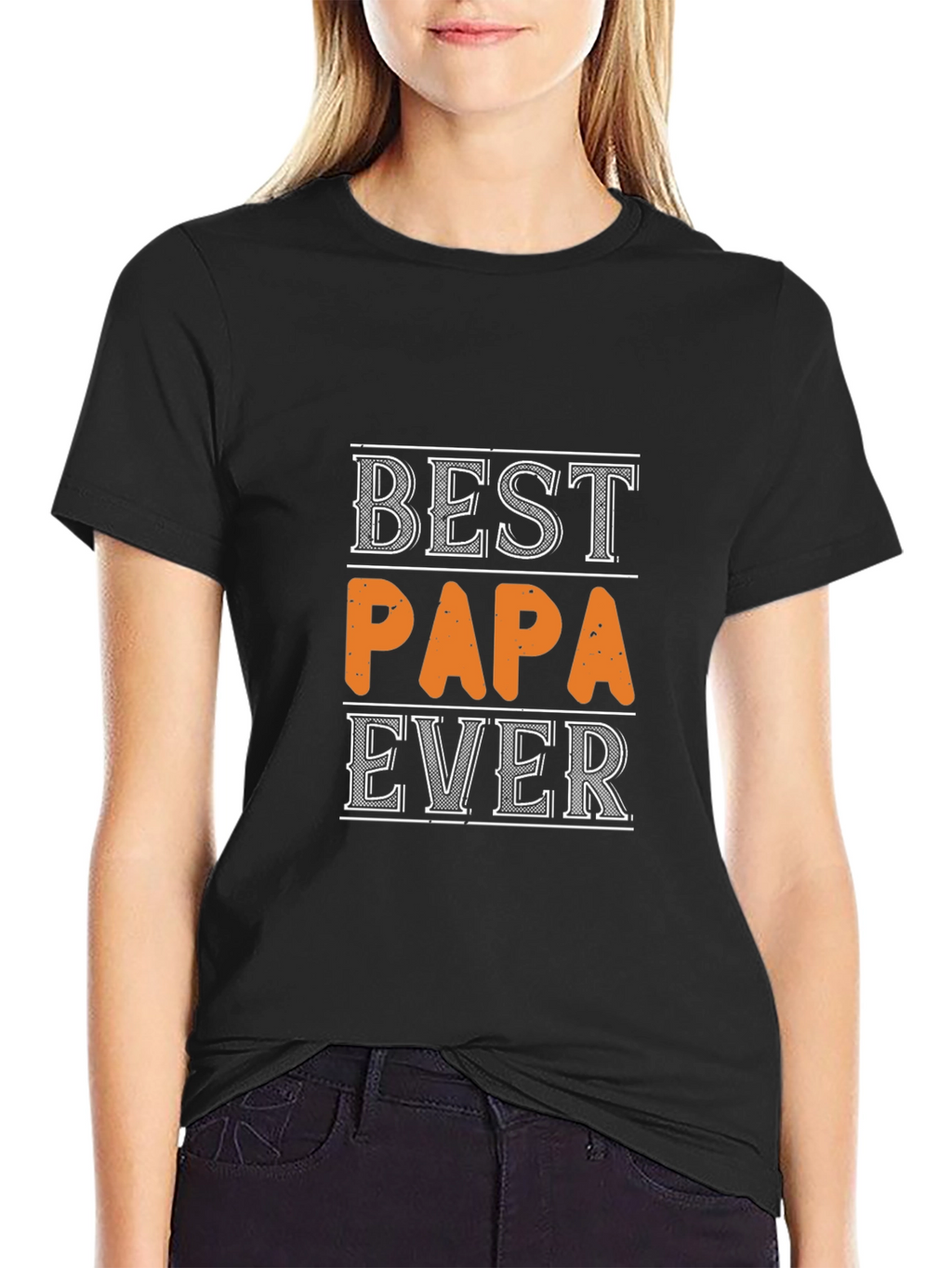 Best Papa Ever Black Graphic T-Shirt