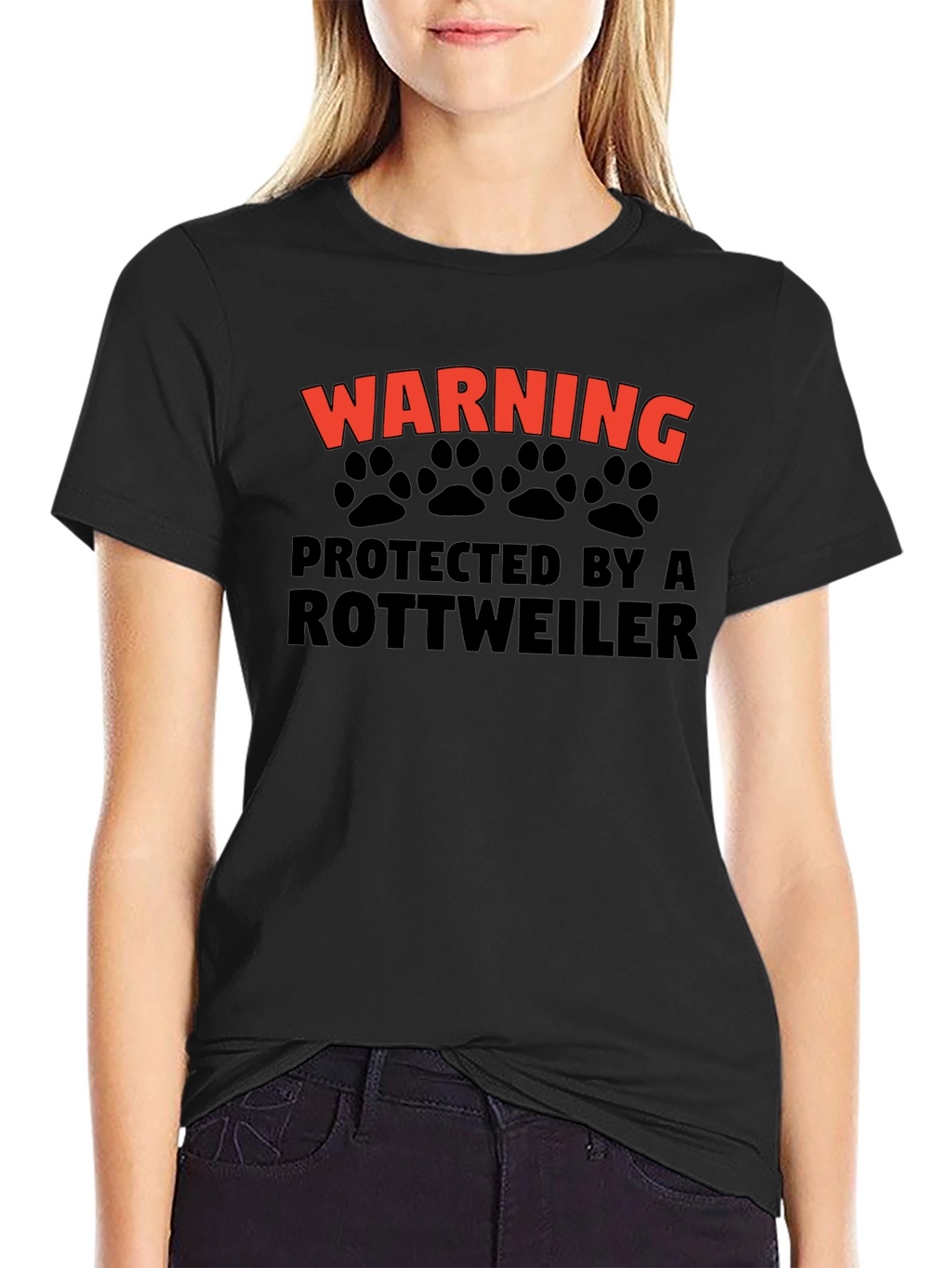 Warning Rottweiler Protected T-Shirt